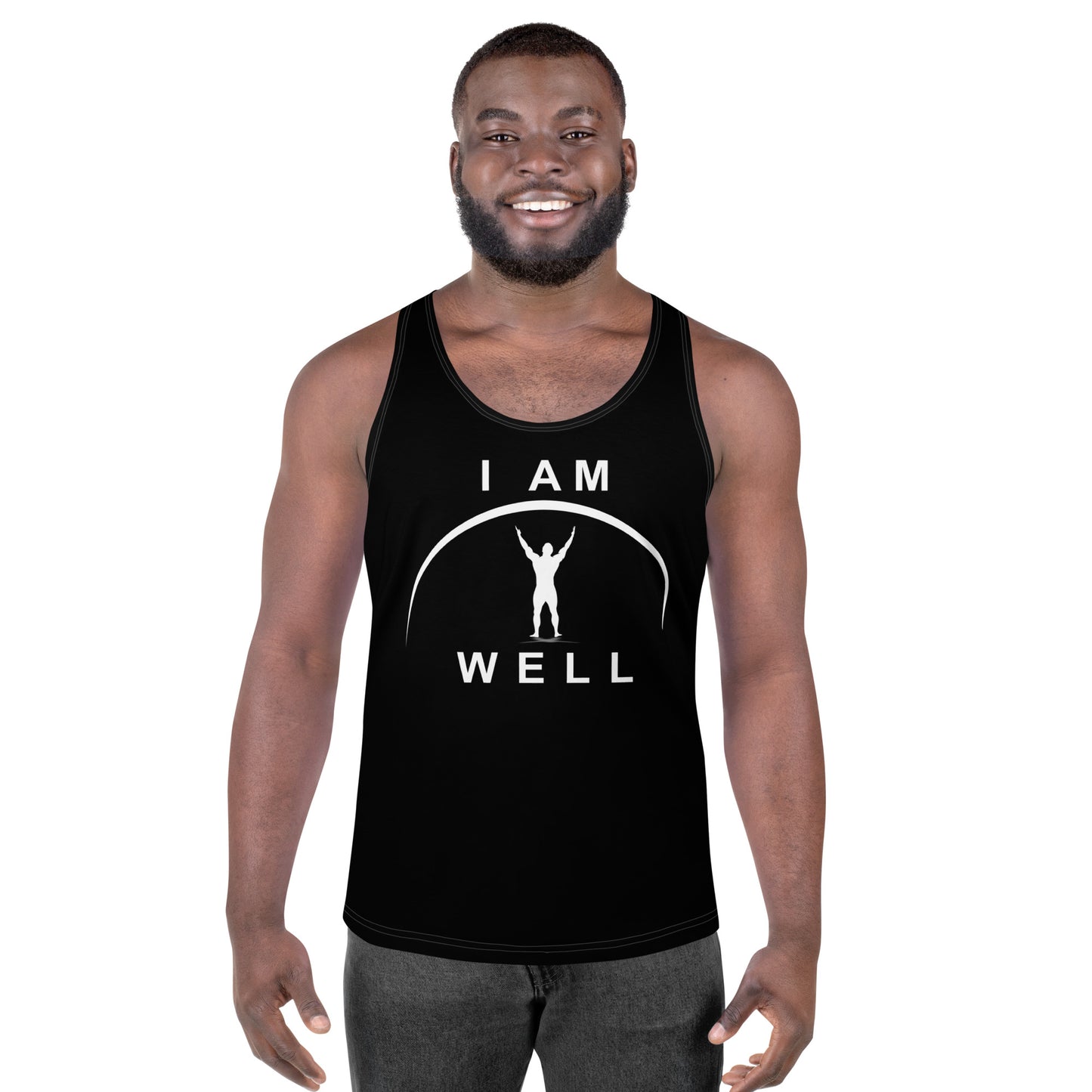 I AM WELL Men's Performance Tank Top - Black w/ White Logo