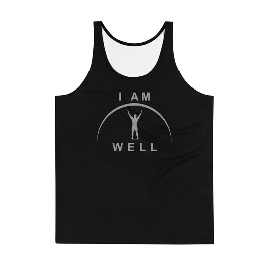 I AM WELL Men's Performance Tank Top - Black w/ Grey Logo - Male