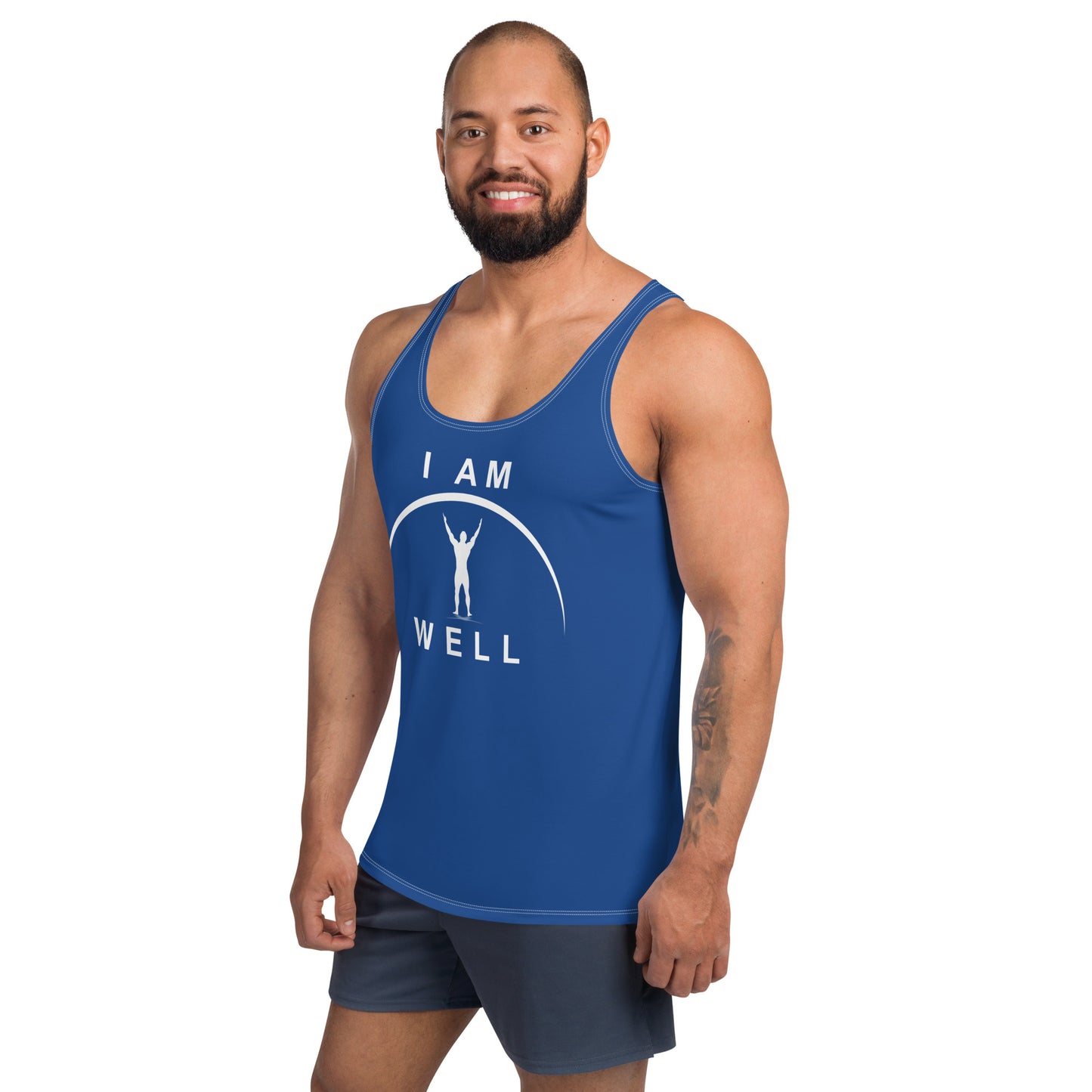 I AM WELL Men's Performance Tank Top - Grey w/ White Logo