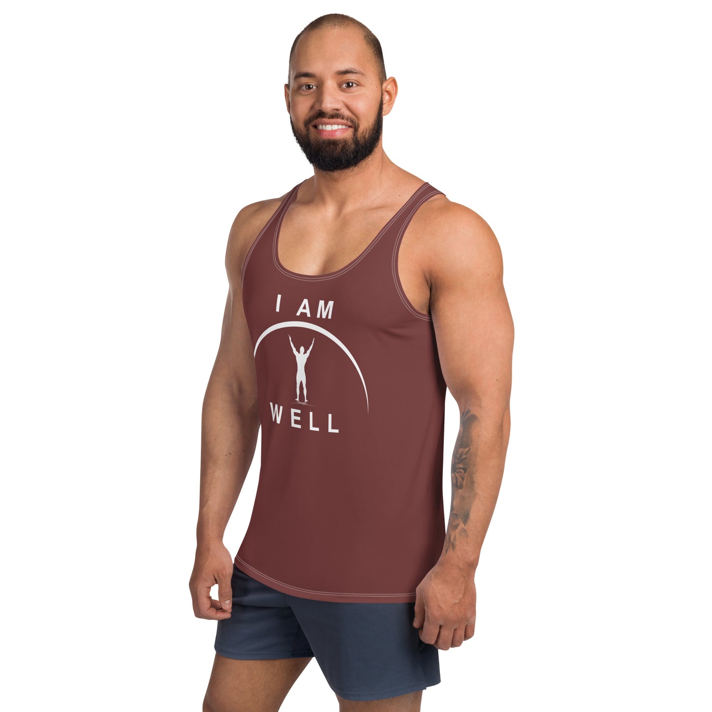 I AM WELL Men's Performance Tank Top - Auburn w/ White Logo