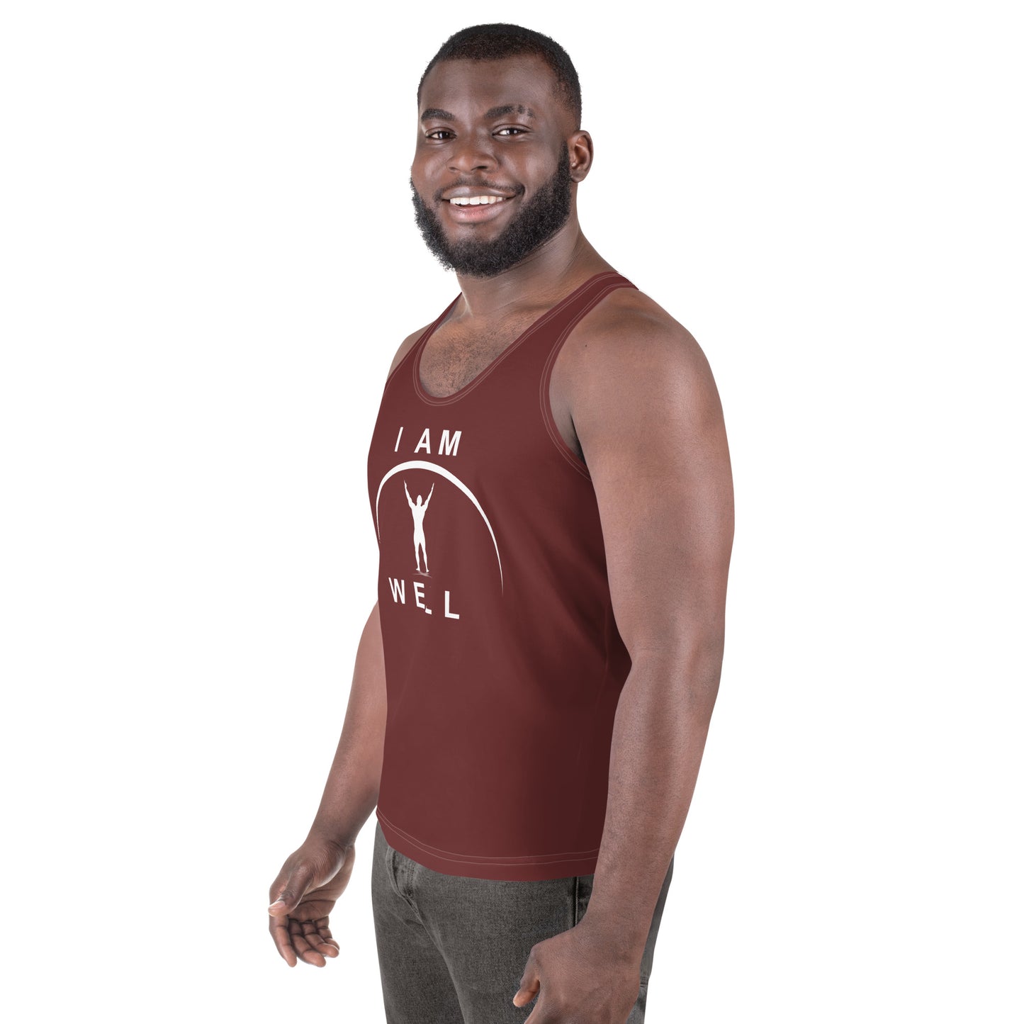 I AM WELL Men's Performance Tank Top - Auburn w/ White Logo