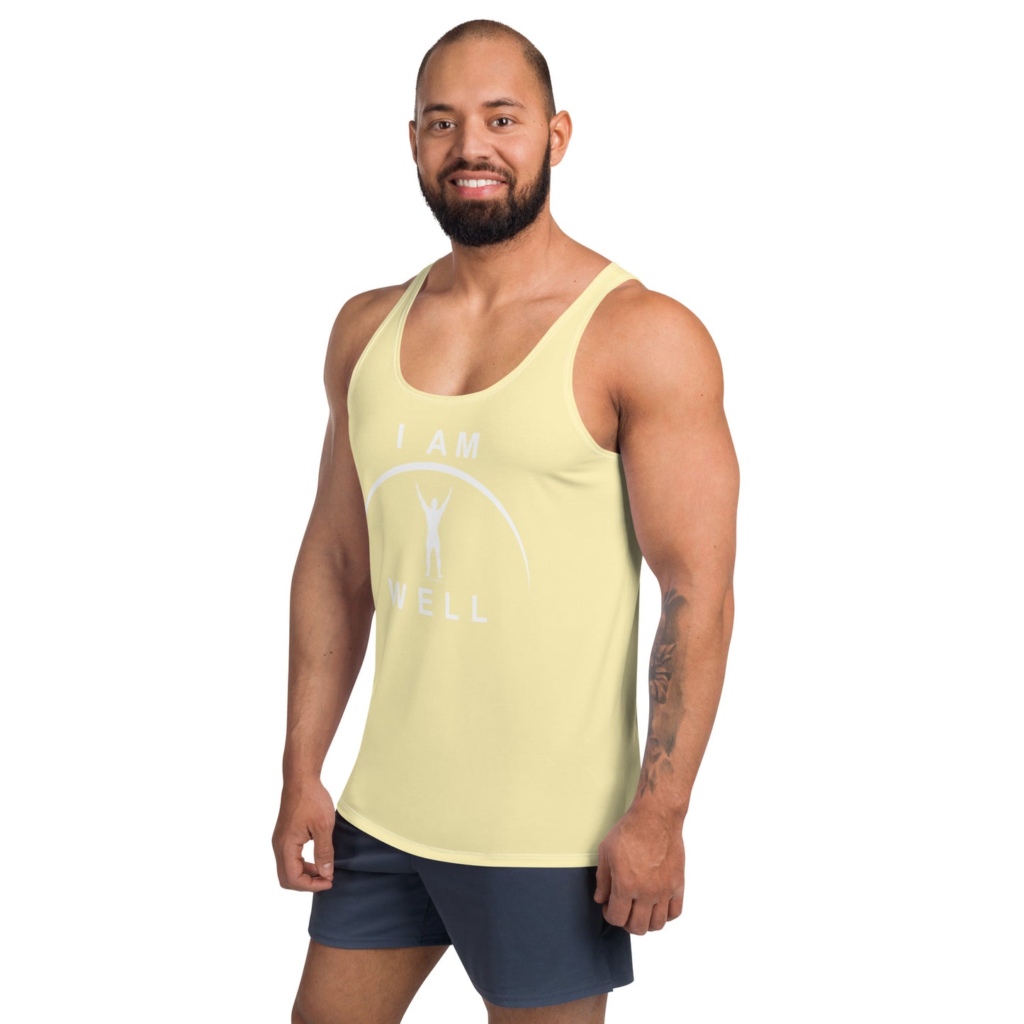 I AM WELL Men's Performance Tank Top - Yellow w/ White Logo