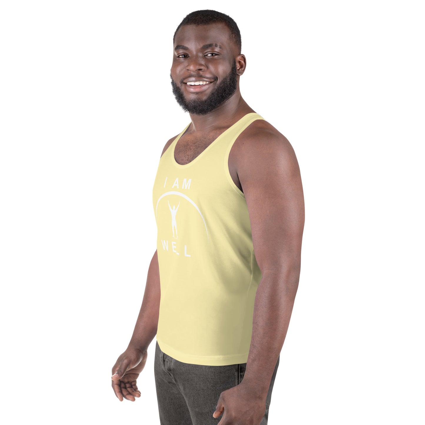 I AM WELL Men's Performance Tank Top - Yellow w/ White Logo