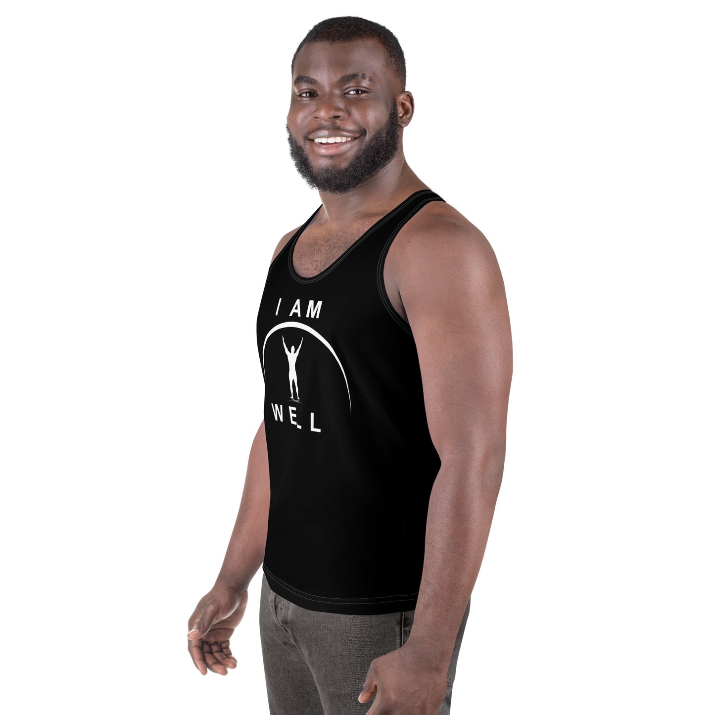 I AM WELL Men's Performance Tank Top - Black w/ White Logo