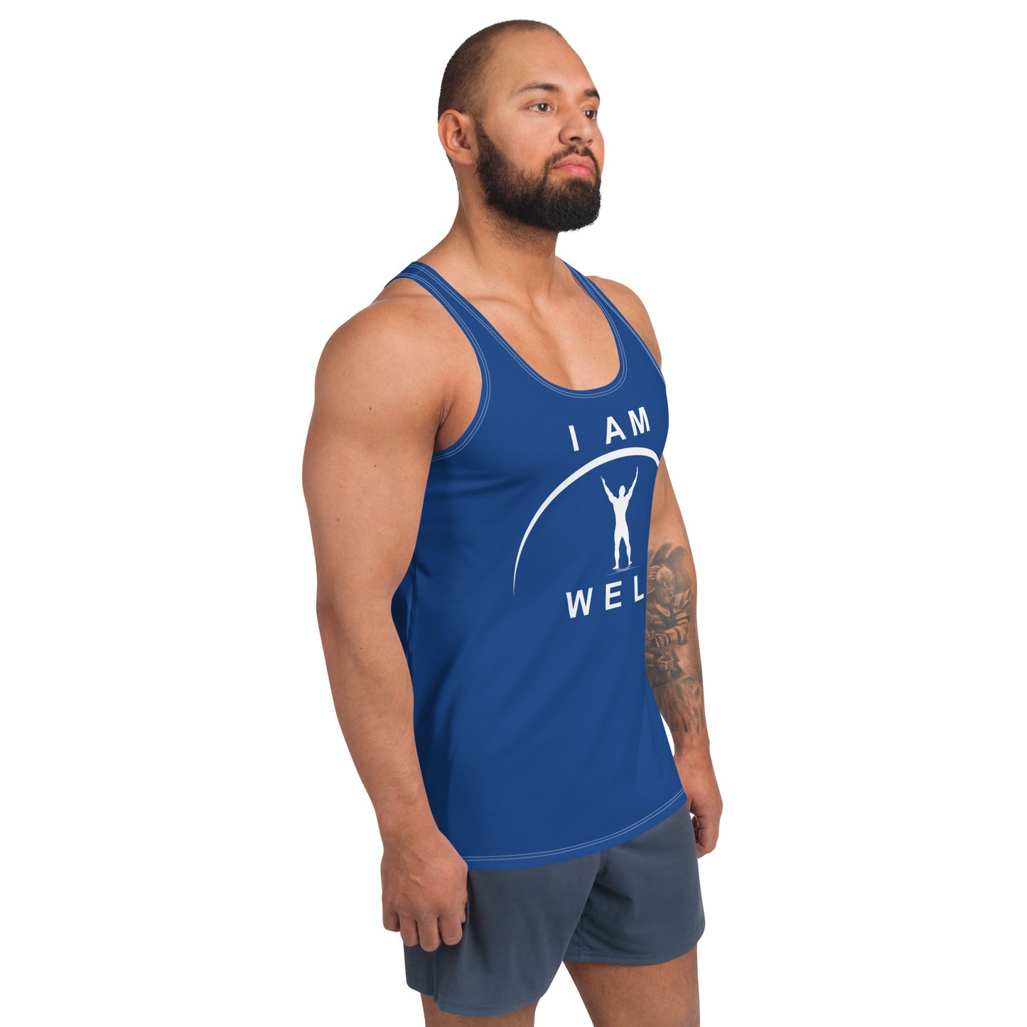 I AM WELL Men's Performance Tank Top - Grey w/ White Logo