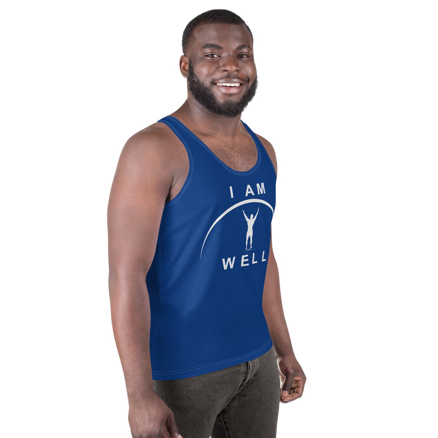 I AM WELL Men's Performance Tank Top - Grey w/ White Logo