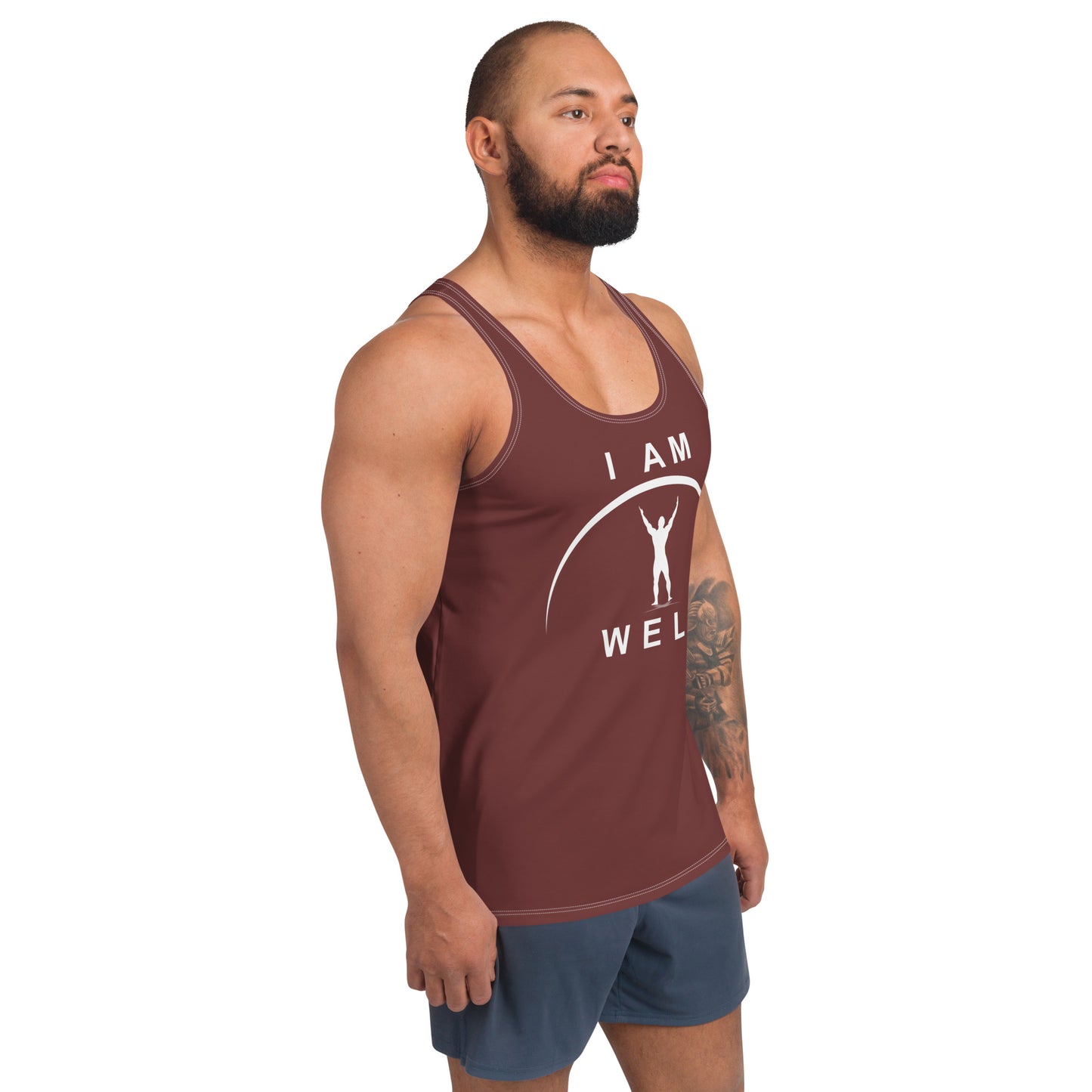 I AM WELL Men's Performance Tank Top - Auburn w/ White Logo