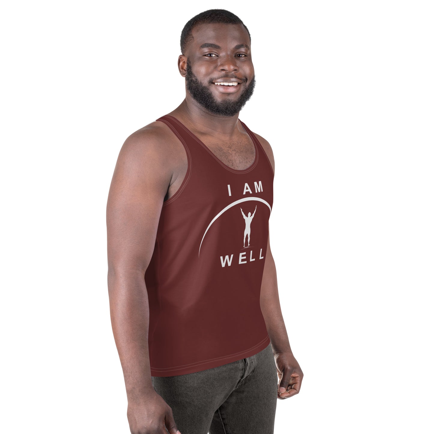 I AM WELL Men's Performance Tank Top - Auburn w/ White Logo