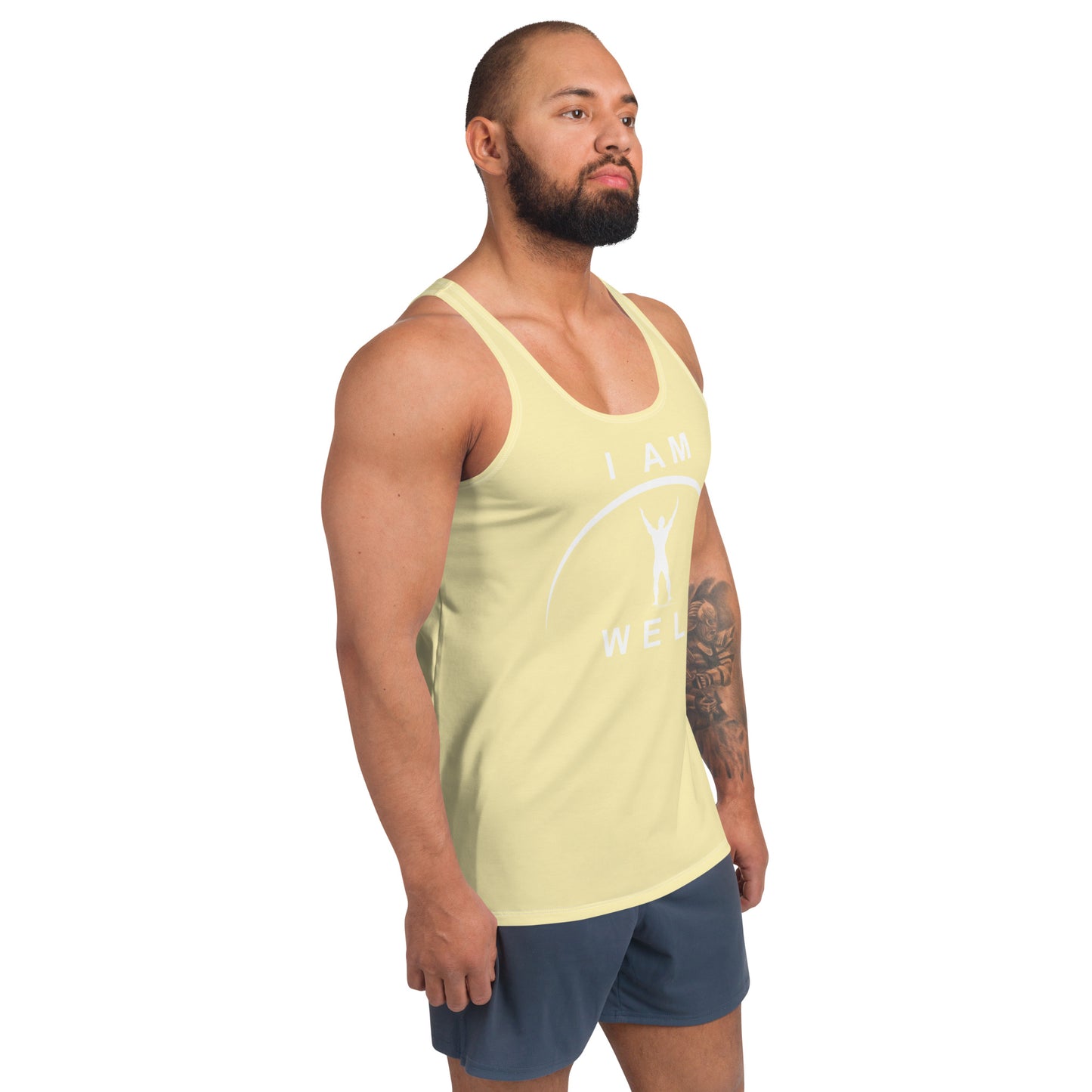 I AM WELL Men's Performance Tank Top - Yellow w/ White Logo