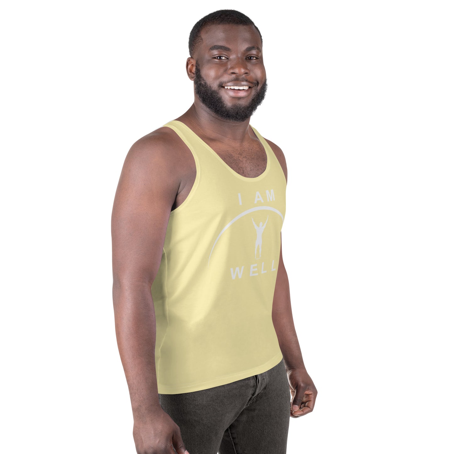 I AM WELL Men's Performance Tank Top - Yellow w/ White Logo