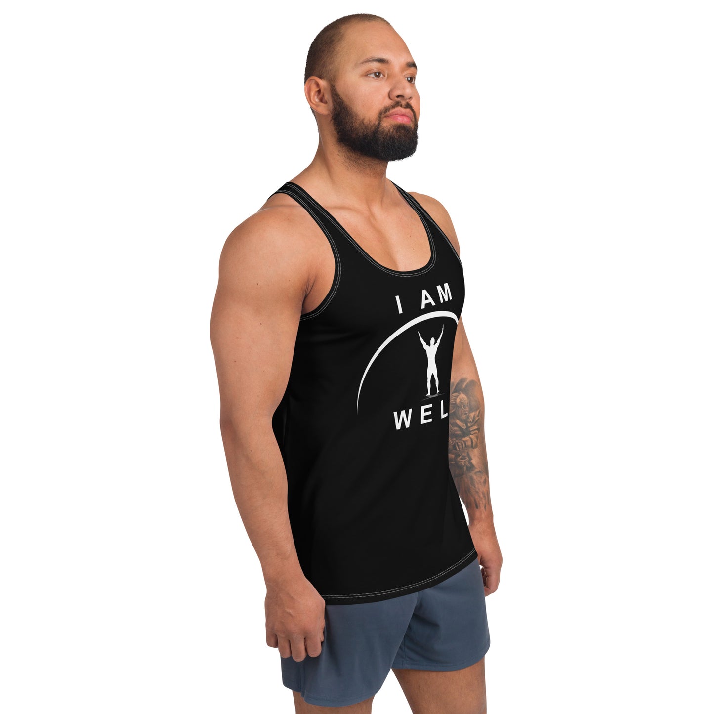 I AM WELL Men's Performance Tank Top - Black w/ White Logo