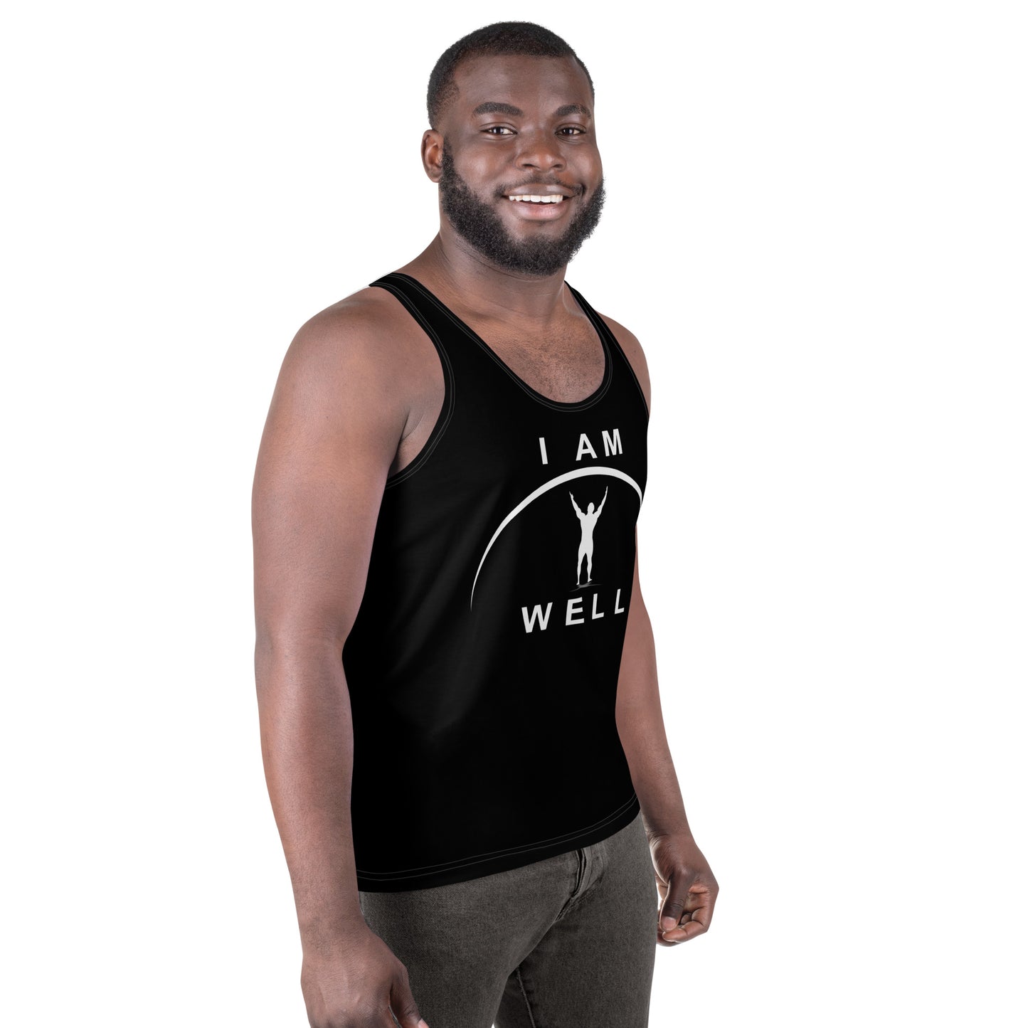 I AM WELL Men's Performance Tank Top - Black w/ White Logo