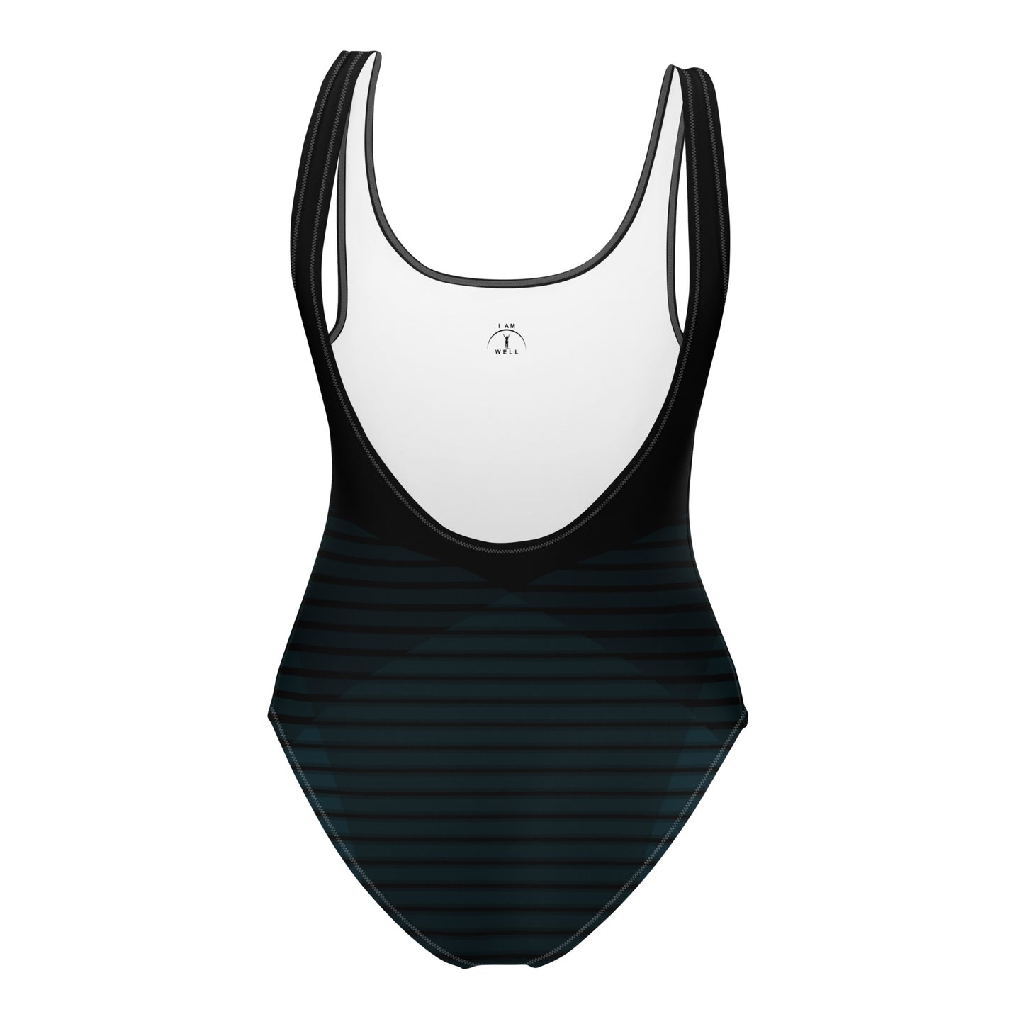 I AM WELL Women's One-Piece Swimsuit Black Pattern