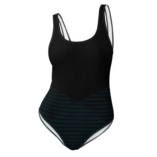 I AM WELL Women's One-Piece Swimsuit Black Pattern