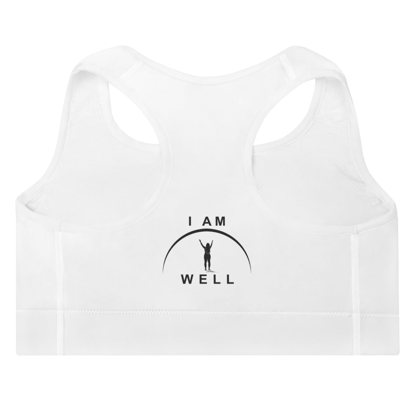 I AM WELL Women's Padded Sports Bra Black Logo (multiple color options)