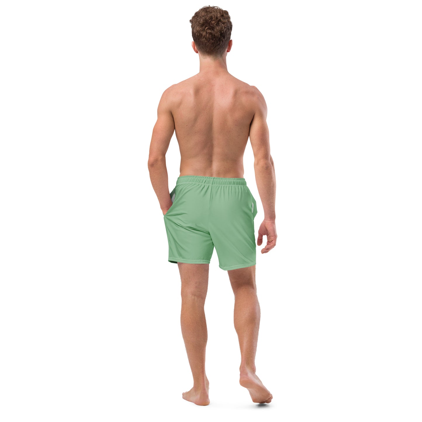 I AM WELL Men's Swim Trunks - Sea Green w/ White Logo