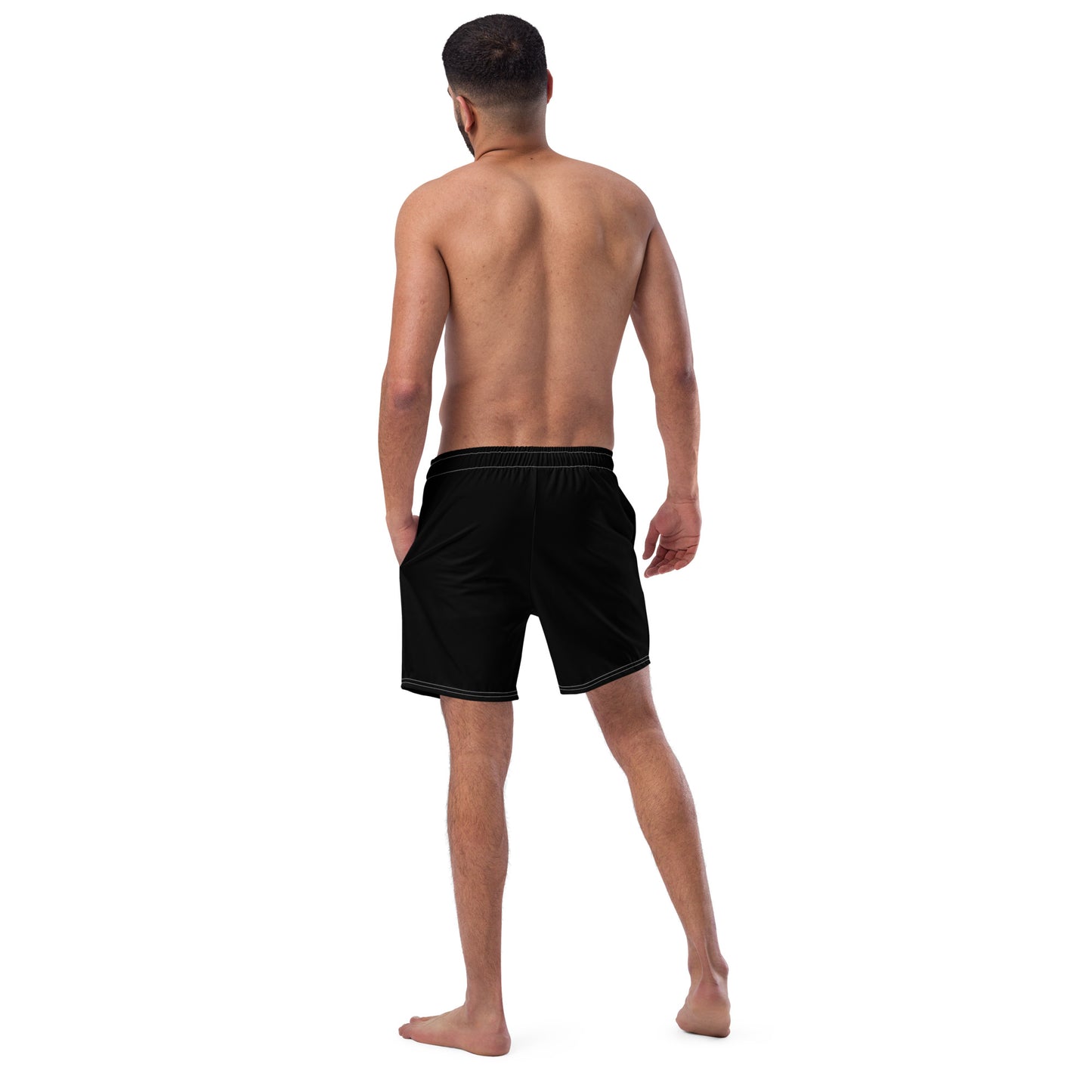 I AM WELL Men's Swim Trunks - Black w/ White Logo