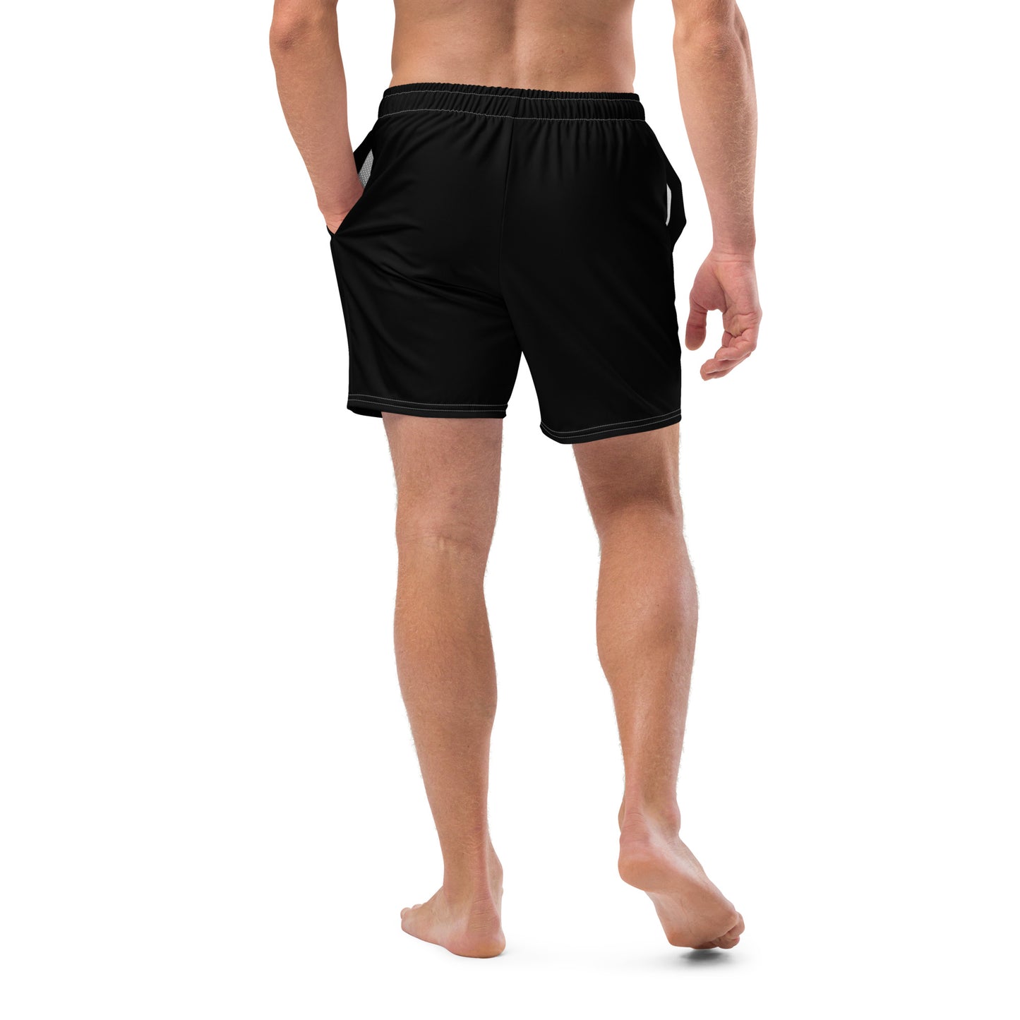 I AM WELL Men's Swim Trunks - Black w/ White Logo