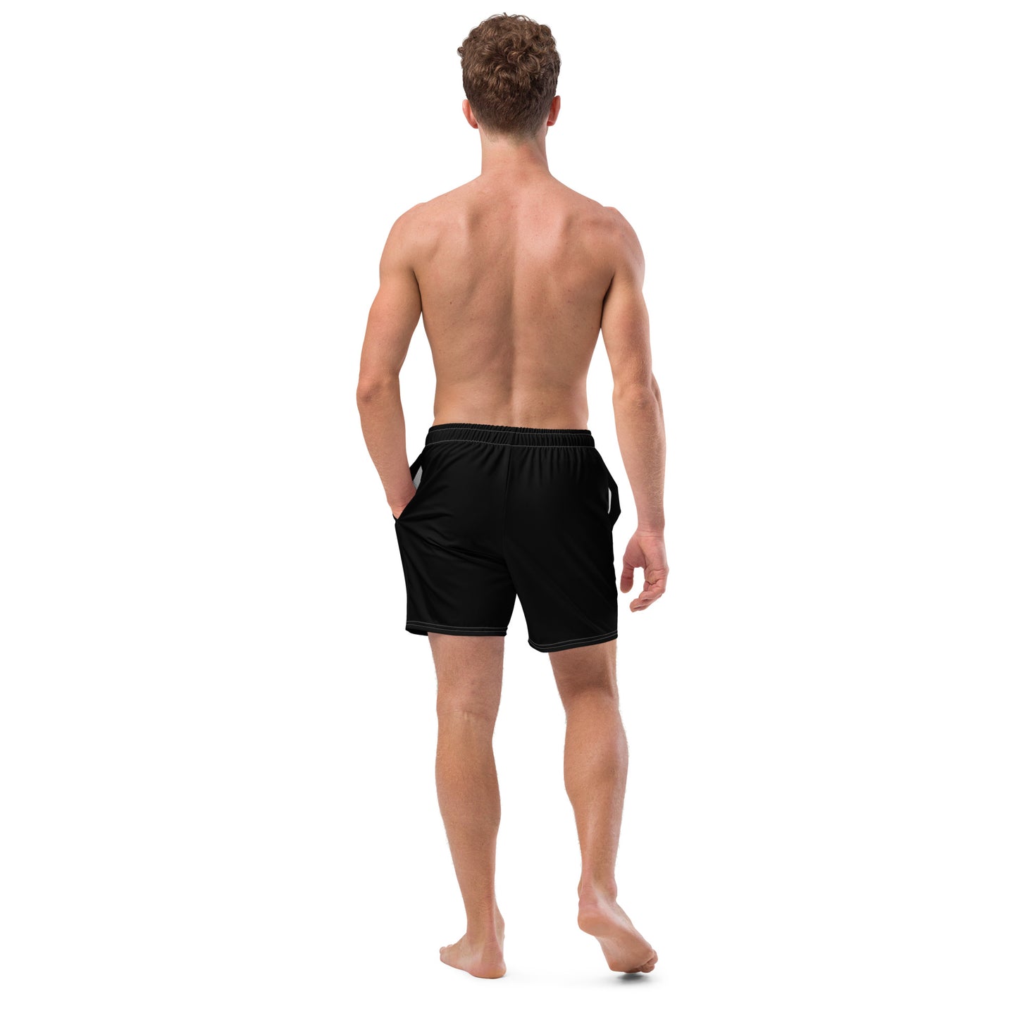 I AM WELL Men's Swim Trunks - Black w/ White Logo