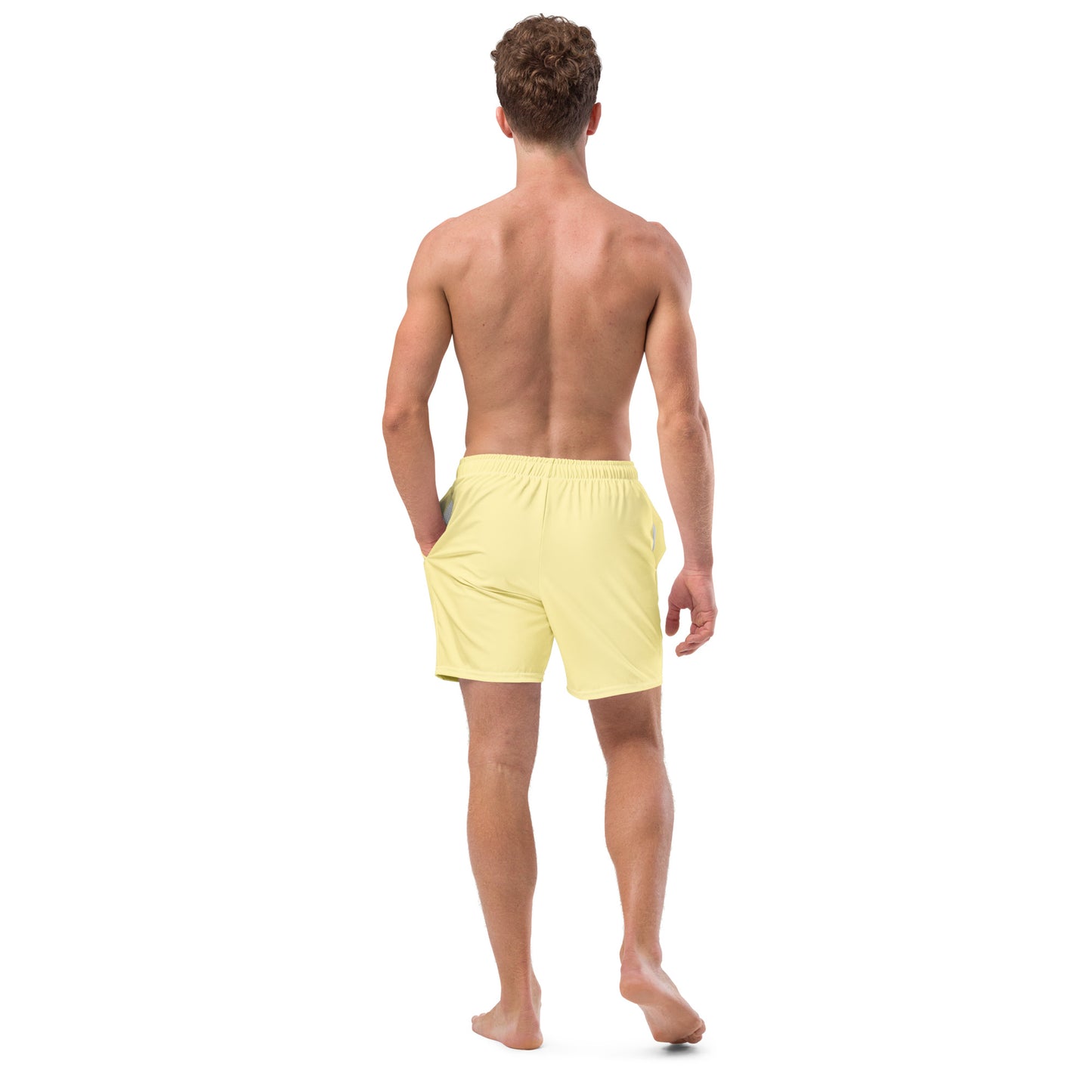 I AM WELL Men's Swim Trunks - Yellow w/ White Logo