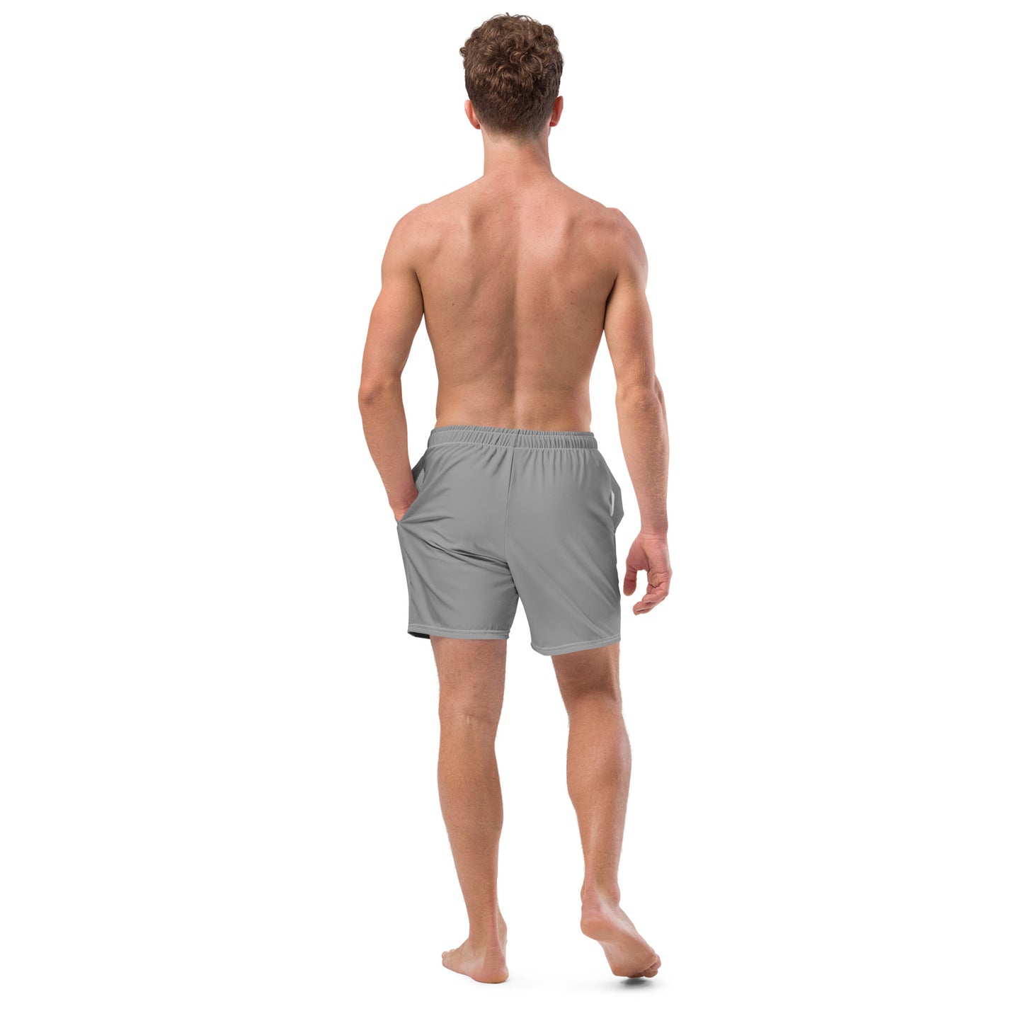 I AM WELL Men's Swim Trunks - Grey w/ White Logo