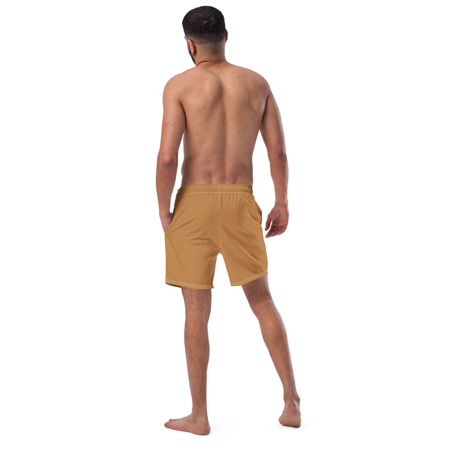 I AM WELL Men's Swim Trunks - Light Brown w/ White Logo