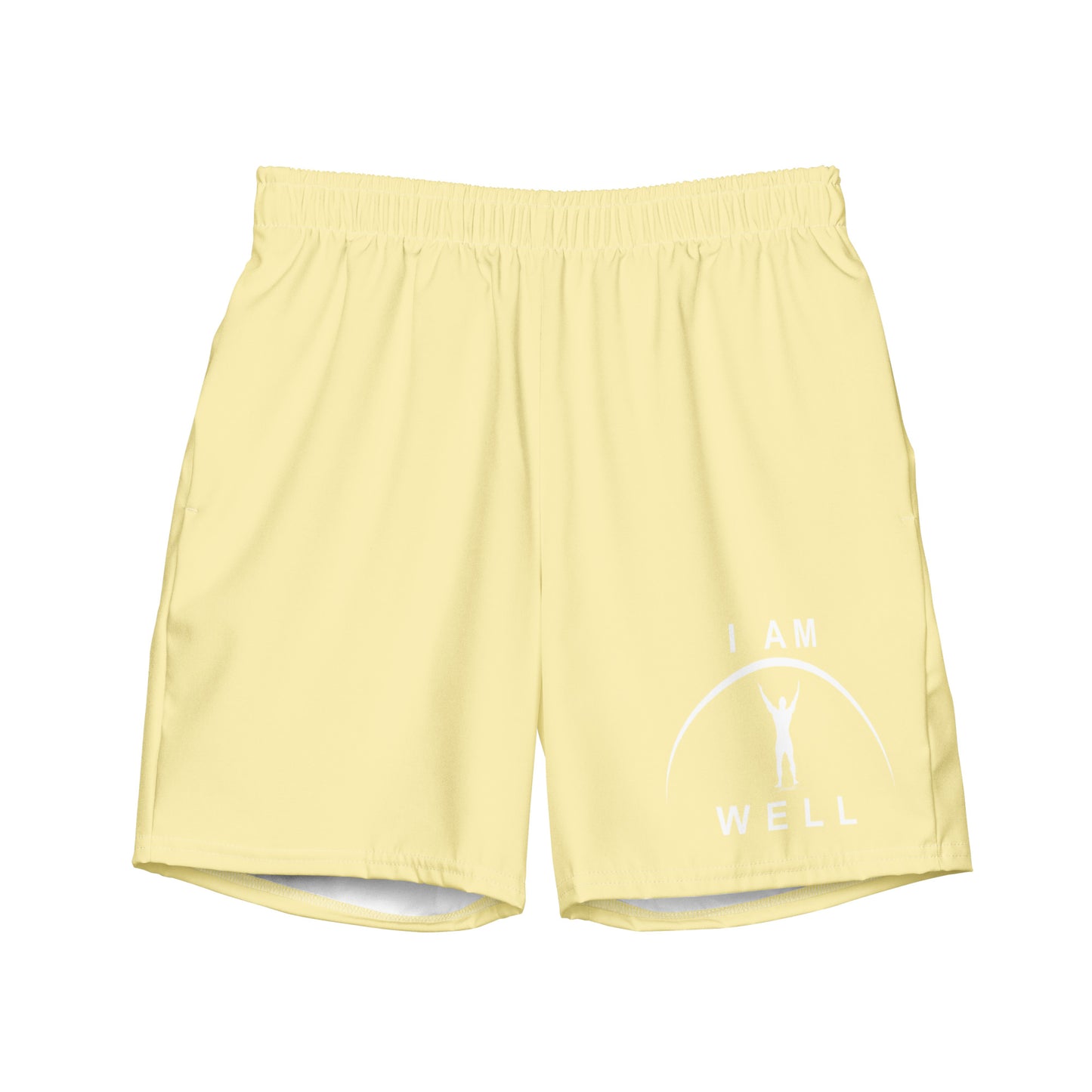 I AM WELL Men's Swim Trunks - Yellow w/ White Logo