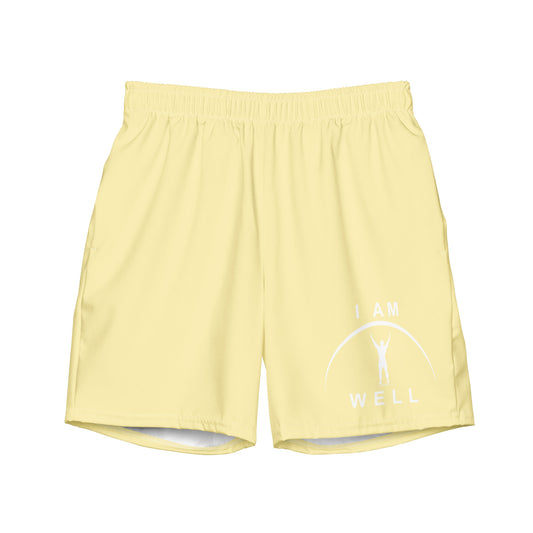 I AM WELL Men's Swim Trunks - Yellow w/ White Logo