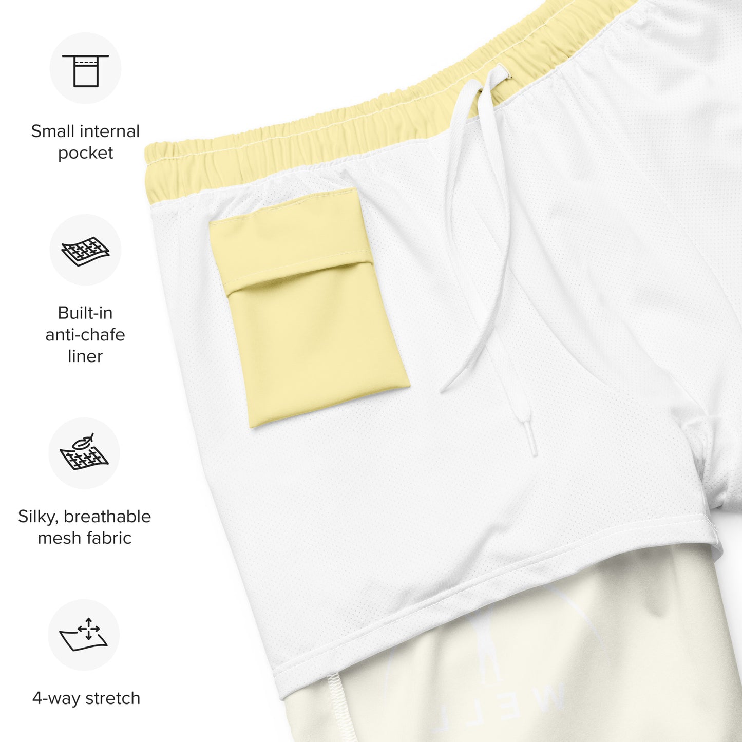 I AM WELL Men's Swim Trunks - Yellow w/ White Logo