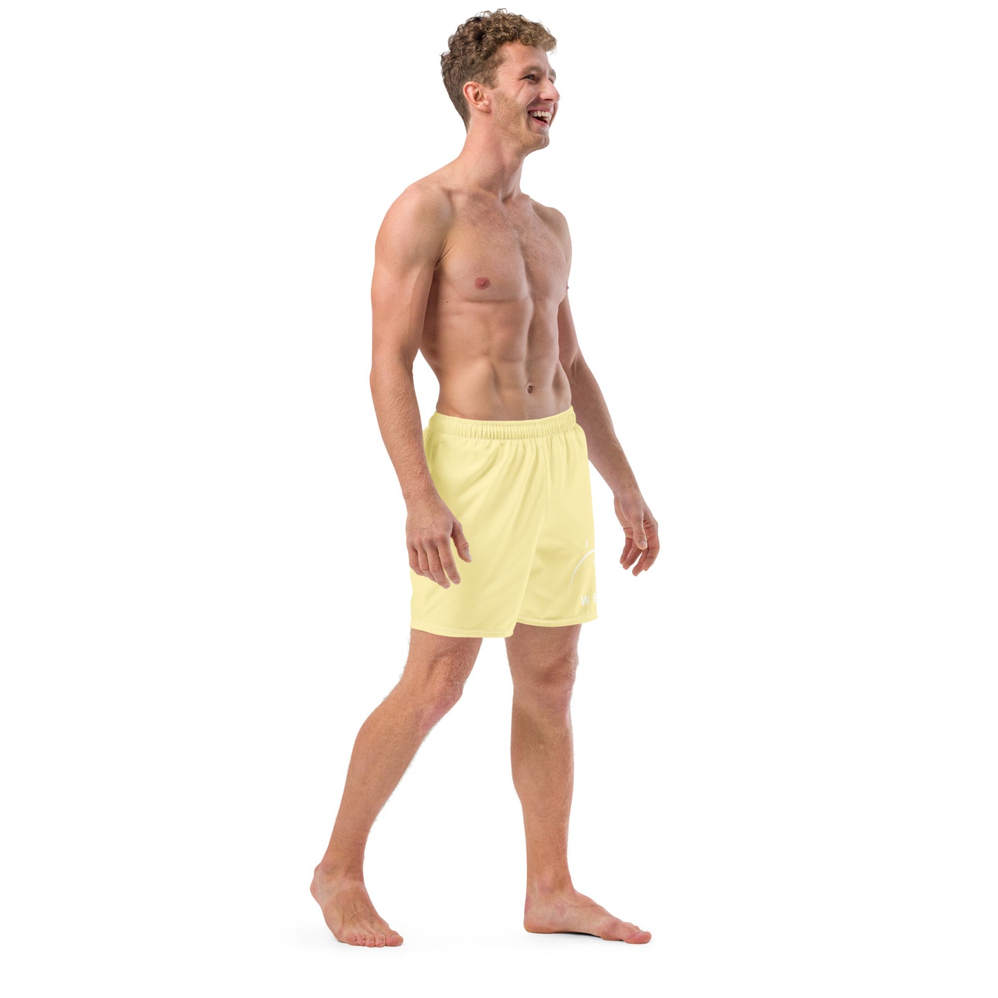 I AM WELL Men's Swim Trunks - Yellow w/ White Logo