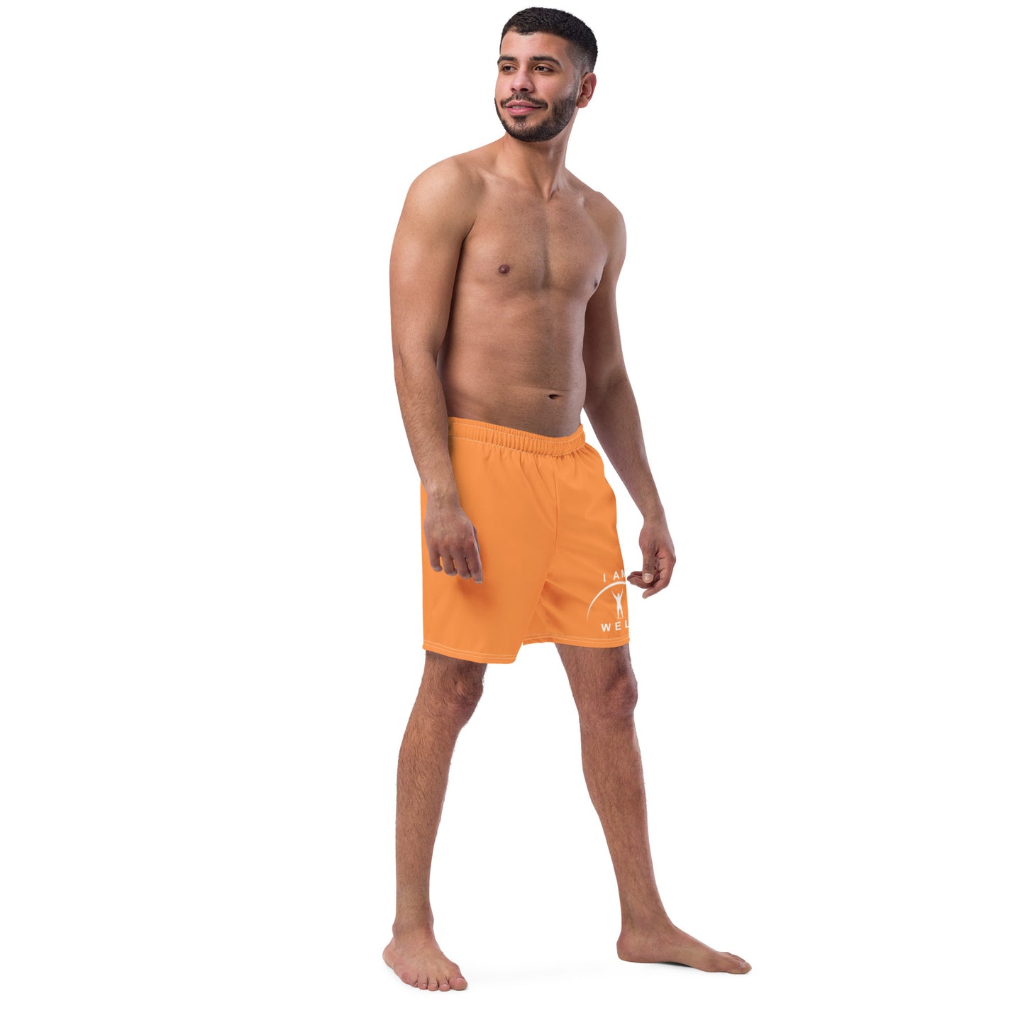 I AM WELL Men's Swim Trunks - Orange w/ White Logo