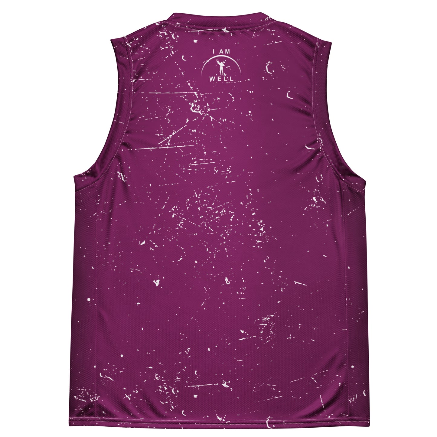 I AM WELL Women's Basketball Jersey Distressed Purple w/ White Logo