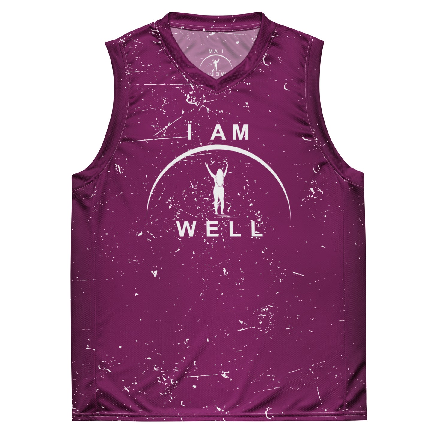 I AM WELL Women's Basketball Jersey Distressed Purple w/ White Logo