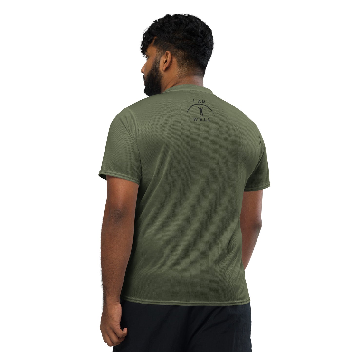 I AM WELL Men's Sports Jersey - OD Green w/ Black Logo