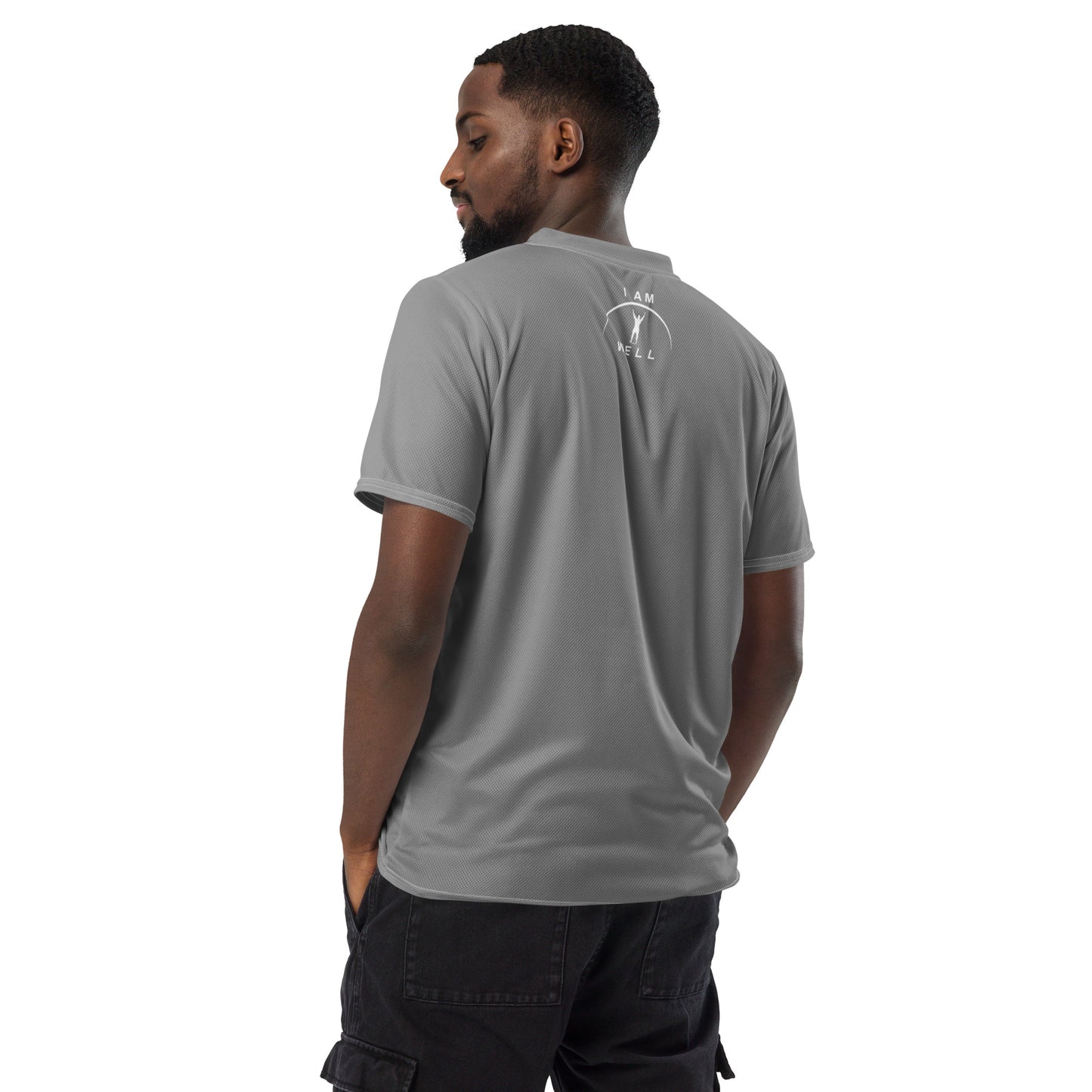 I AM WELL Men's Sports Jersey - Grey w/ White Logo