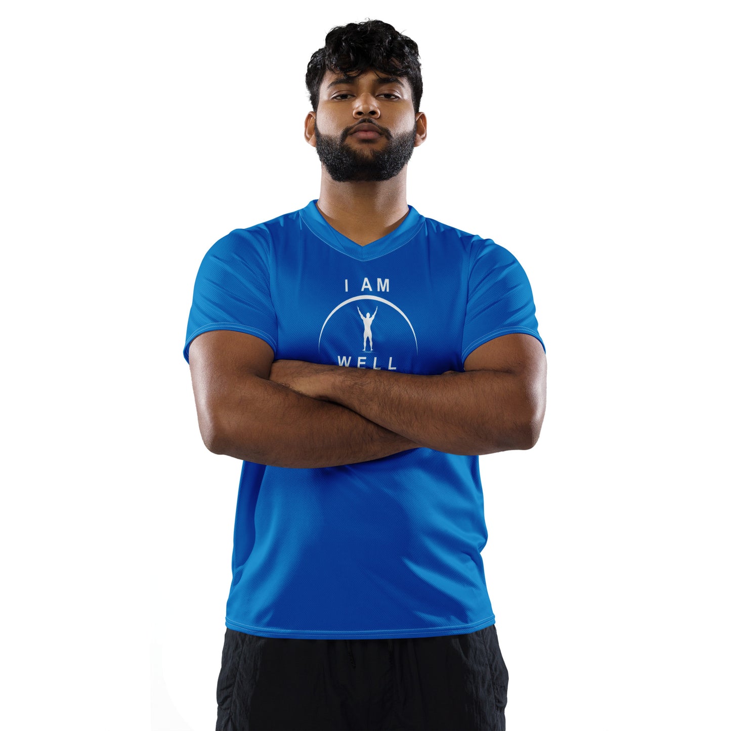 I AM WELL Men's Sports Jersey - Blue w/ White Logo