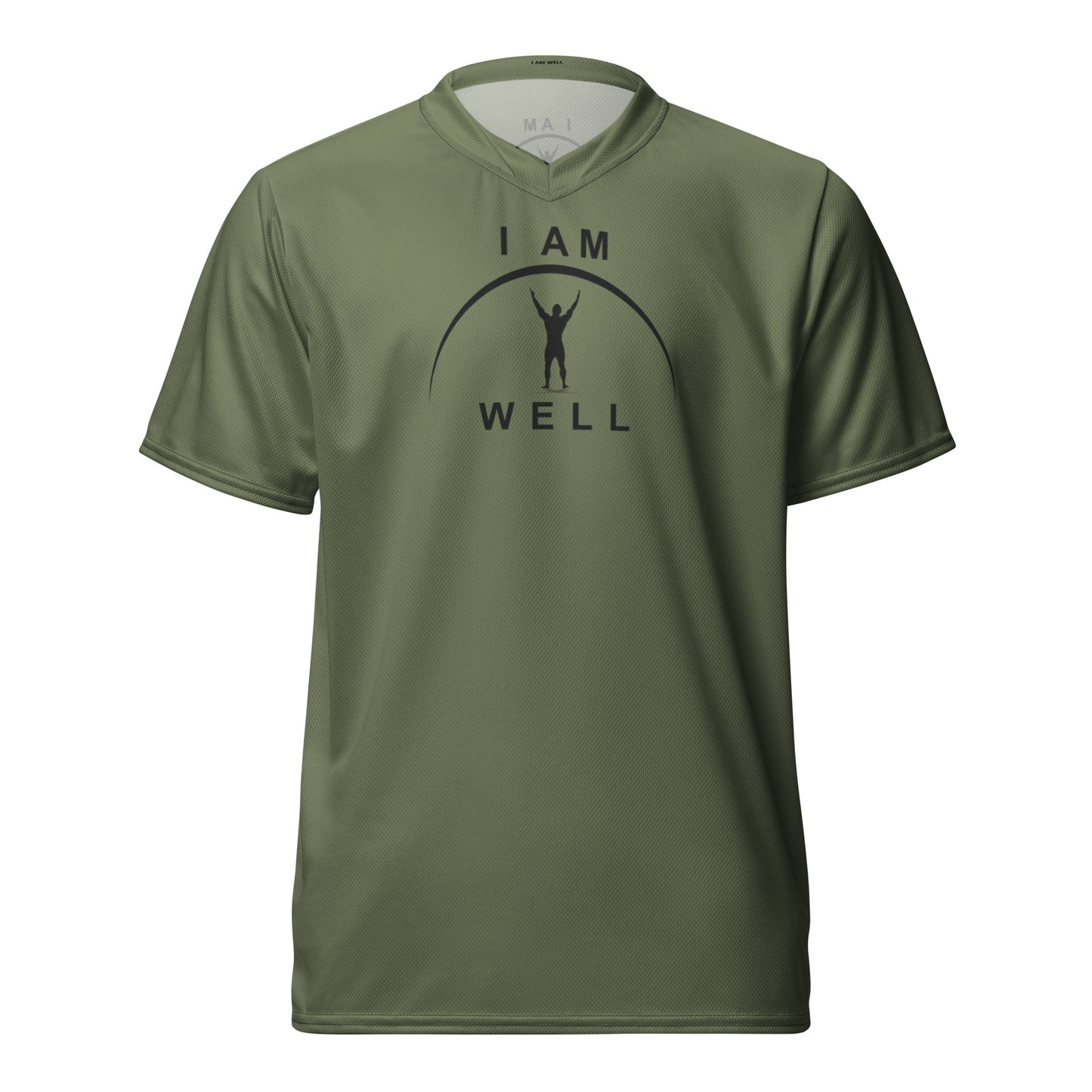 I AM WELL Men's Sports Jersey - OD Green w/ Black Logo