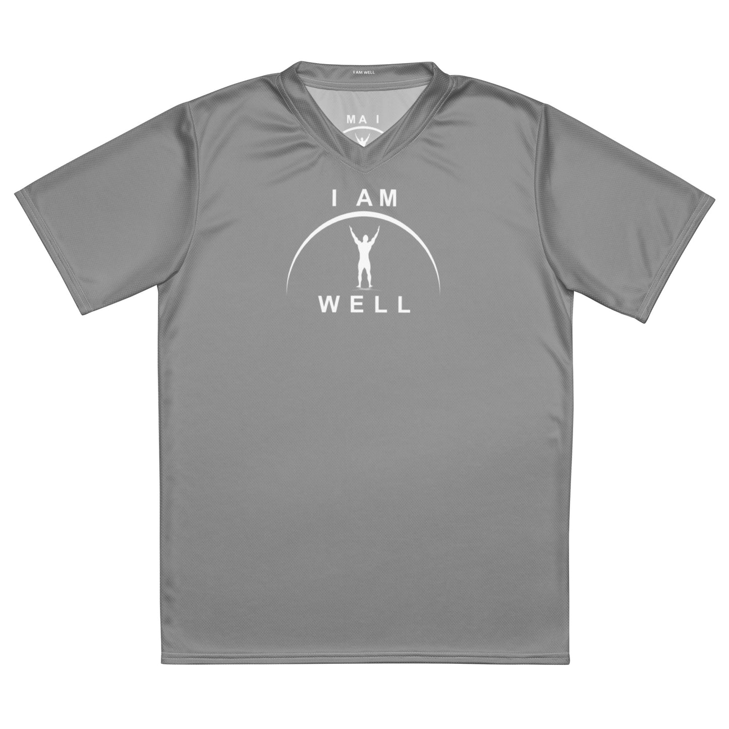 I AM WELL Men's Sports Jersey - Grey w/ White Logo