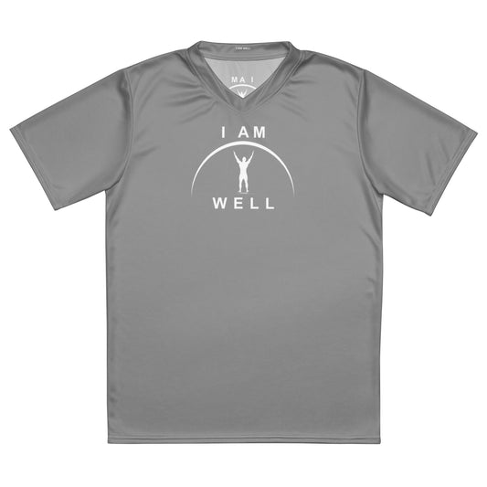 I AM WELL Men's Sports Jersey - Grey w/ White Logo