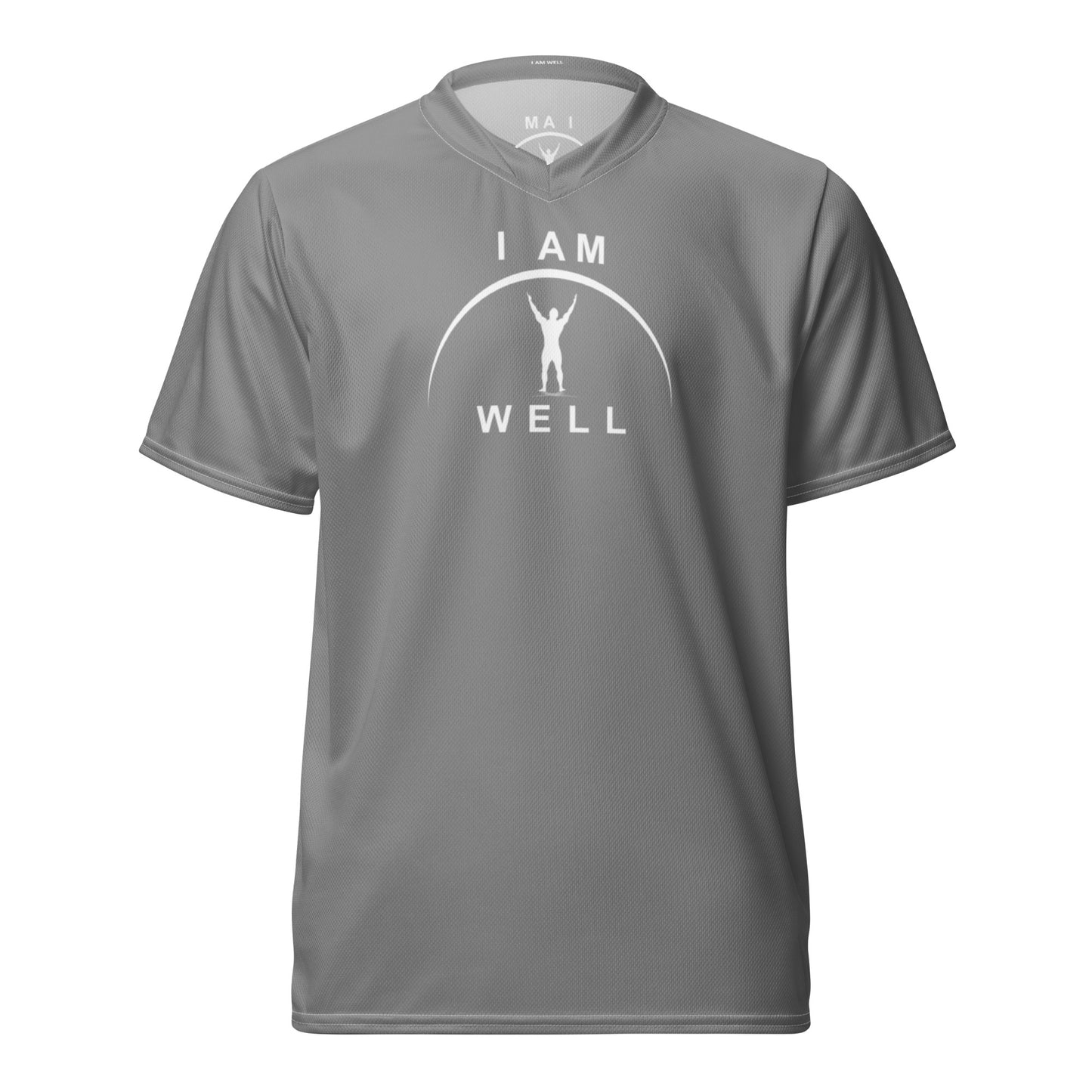 I AM WELL Men's Sports Jersey - Grey w/ White Logo