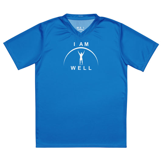 I AM WELL Men's Sports Jersey - Blue w/ White Logo