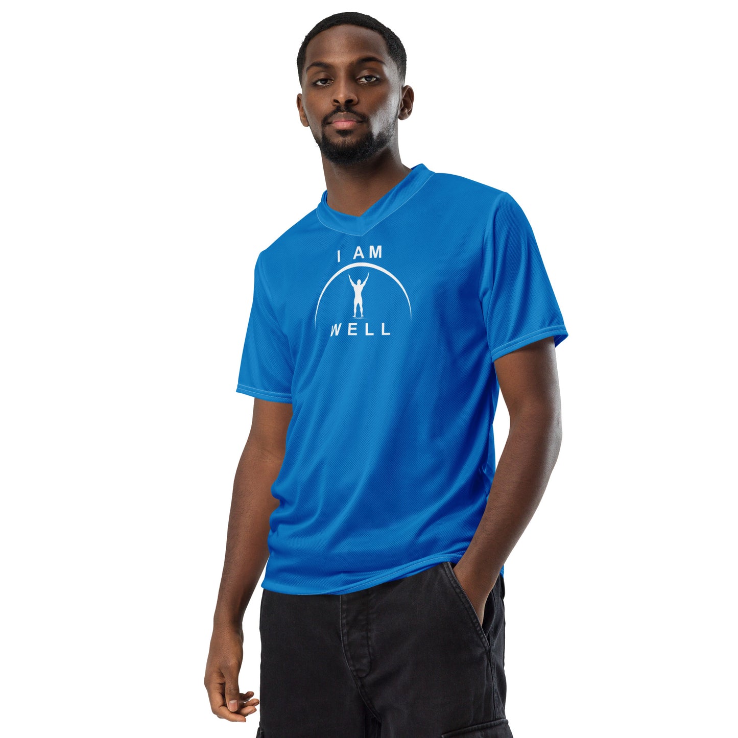 I AM WELL Men's Sports Jersey - Blue w/ White Logo