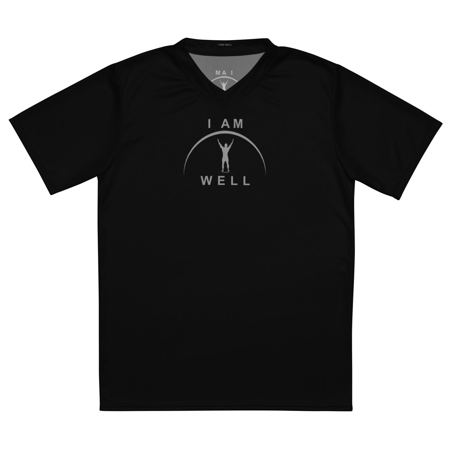 I AM WELL Men's Sports Jersey - Black w/ Grey Logo