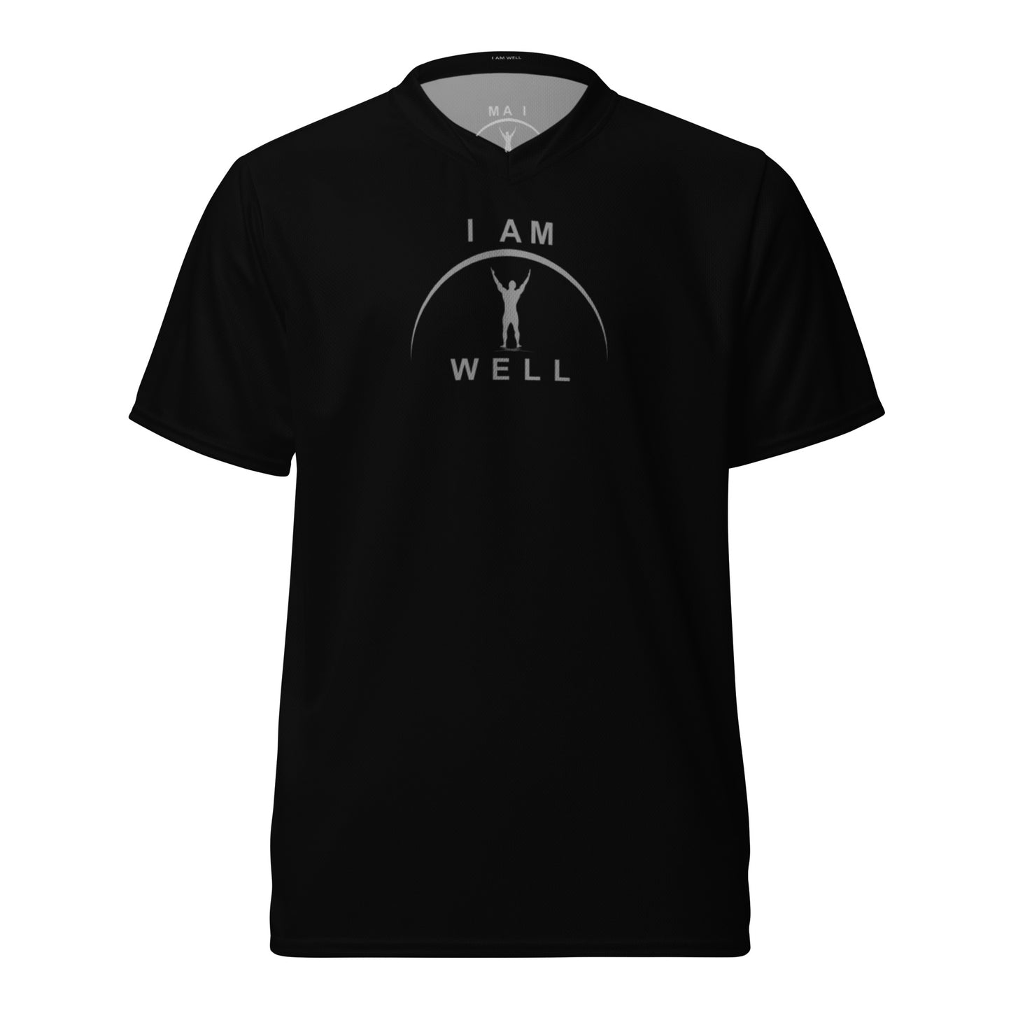 I AM WELL Men's Sports Jersey - Black w/ Grey Logo