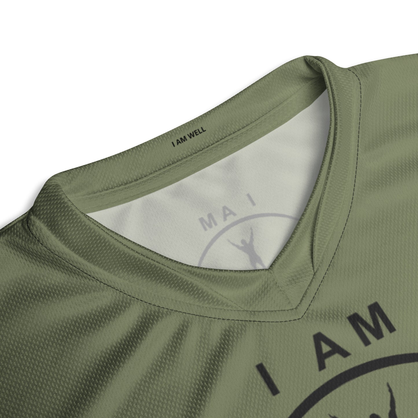 I AM WELL Men's Sports Jersey - OD Green w/ Black Logo