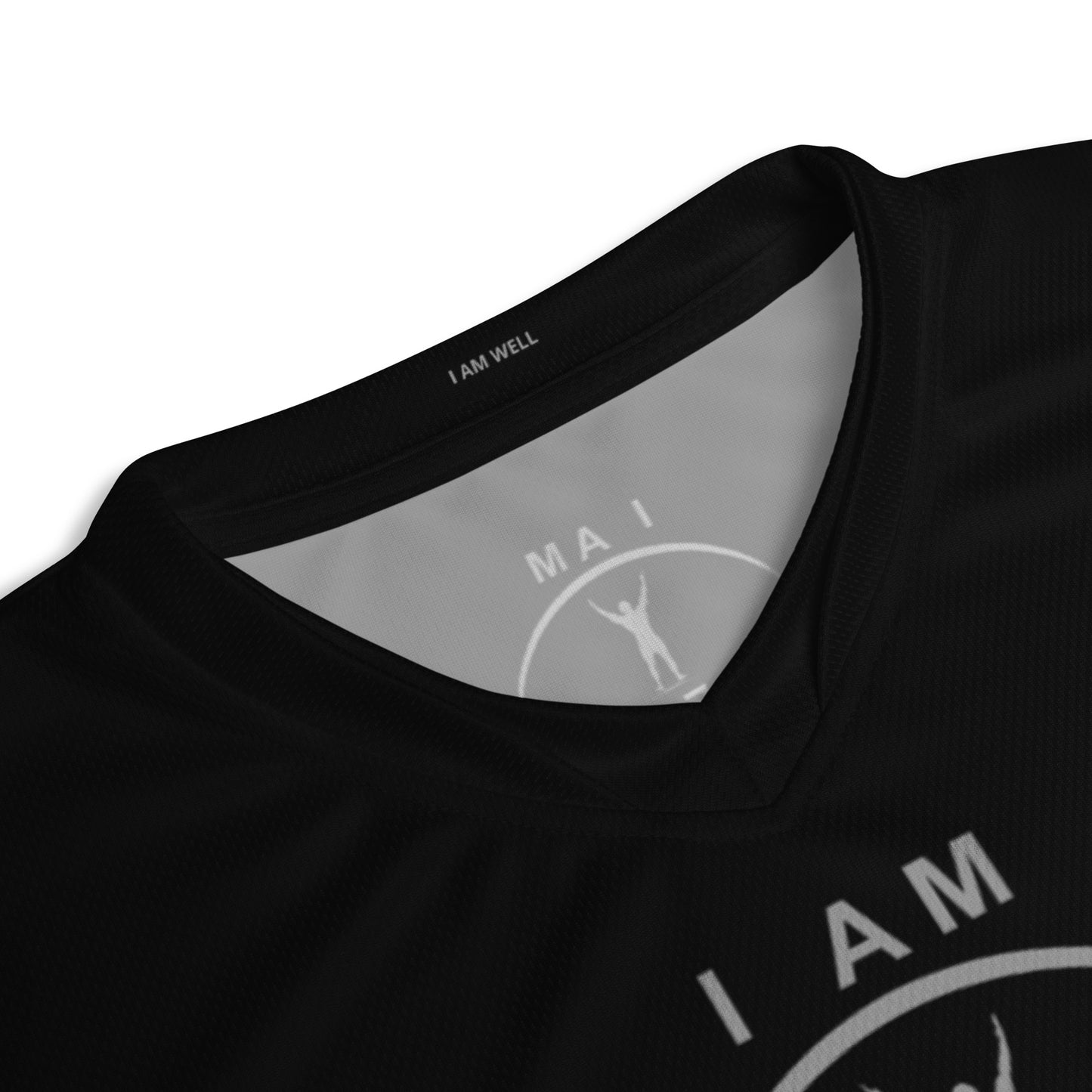 I AM WELL Men's Sports Jersey - Black w/ Grey Logo