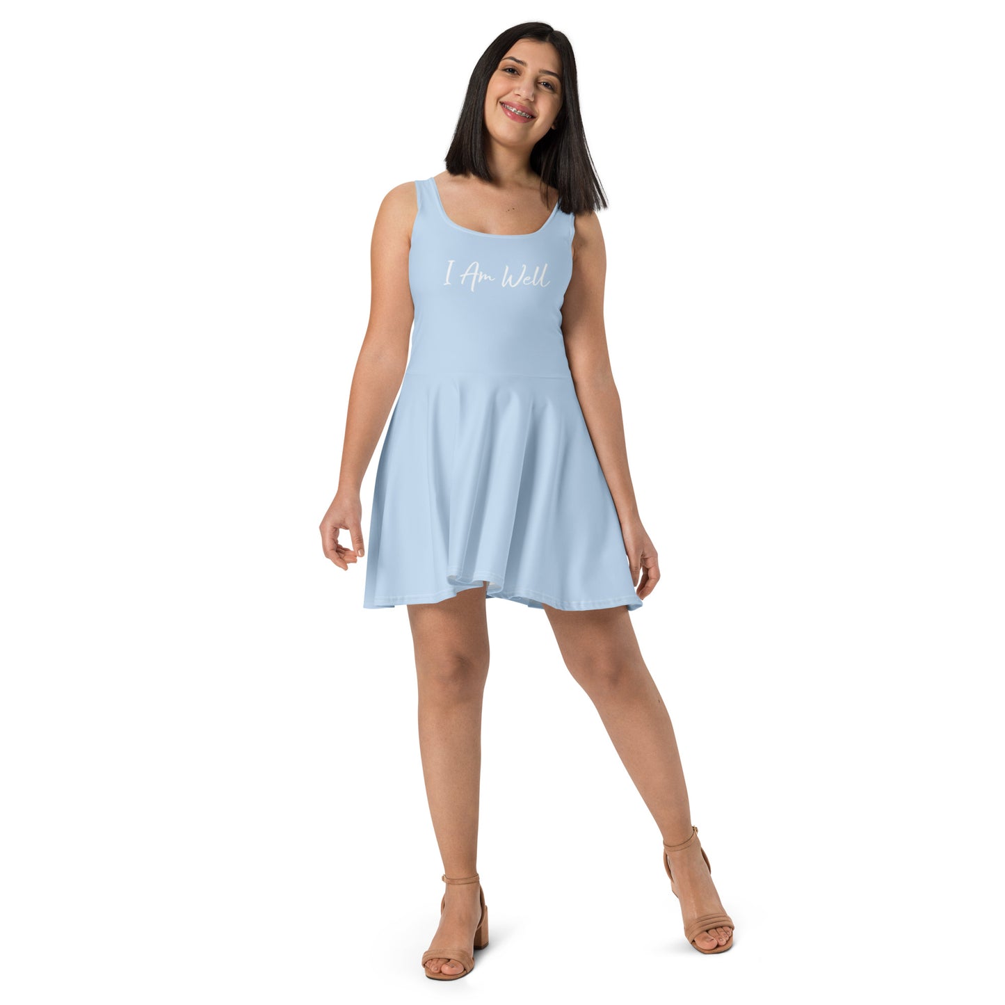 I AM WELL Women's Blue Casual Dress w/ White Logo