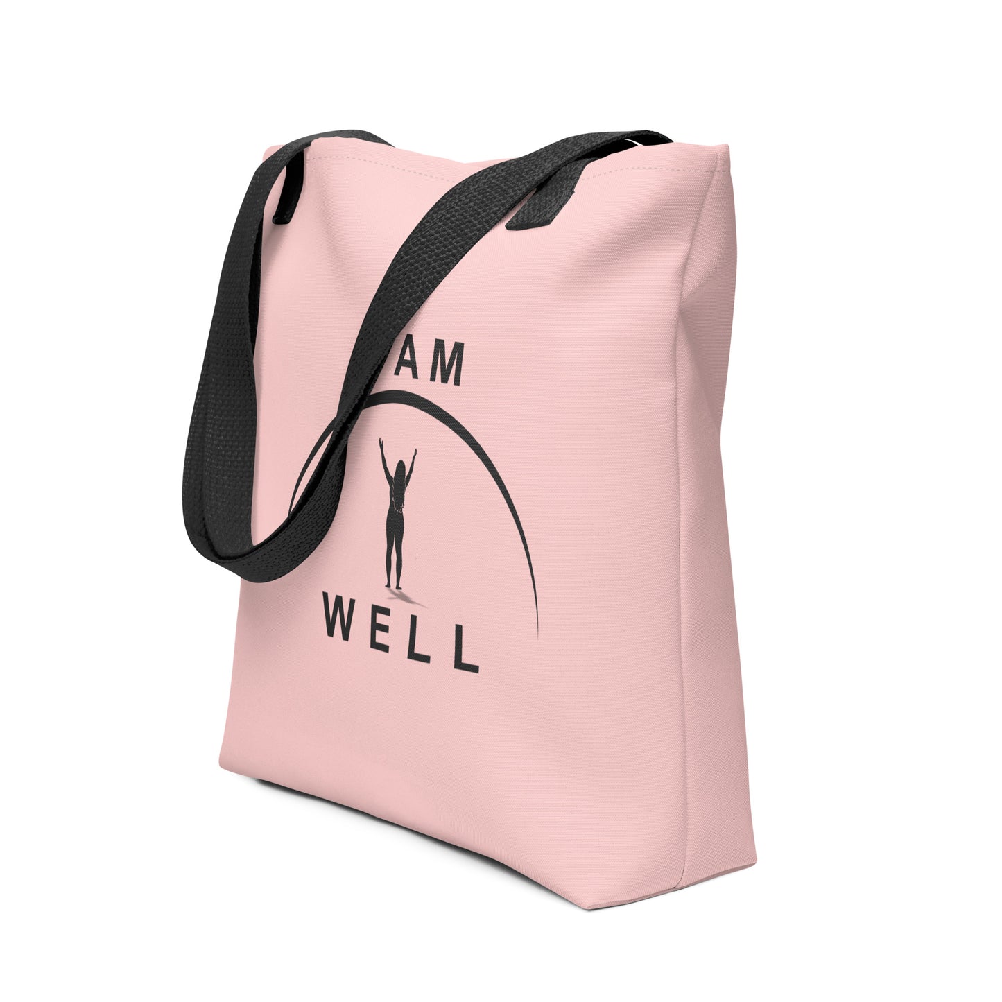 I AM WELL Women's Tote Bag Pink w/ Black Logo