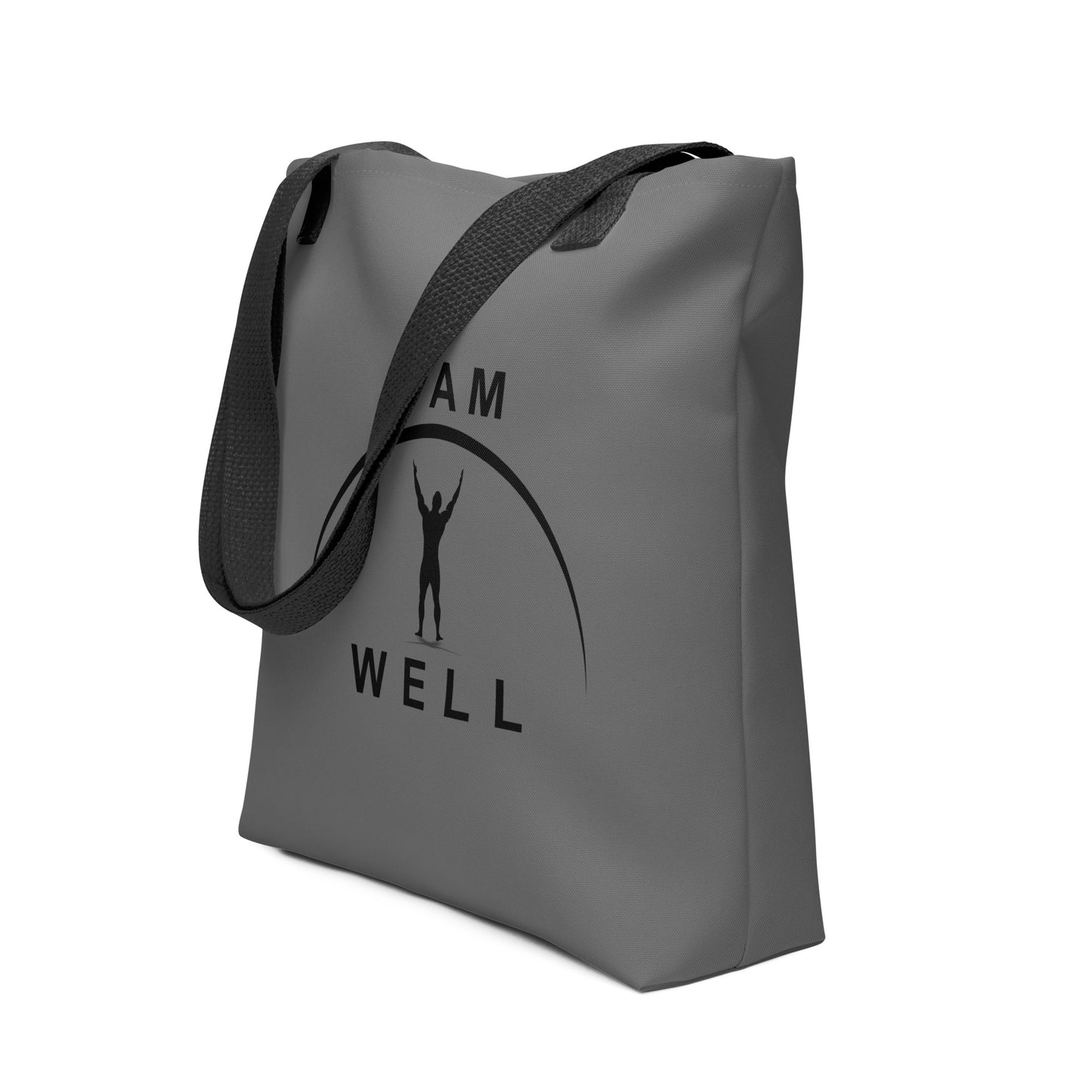 I AM WELL Men's Tote Bag Grey w/ Black Logo