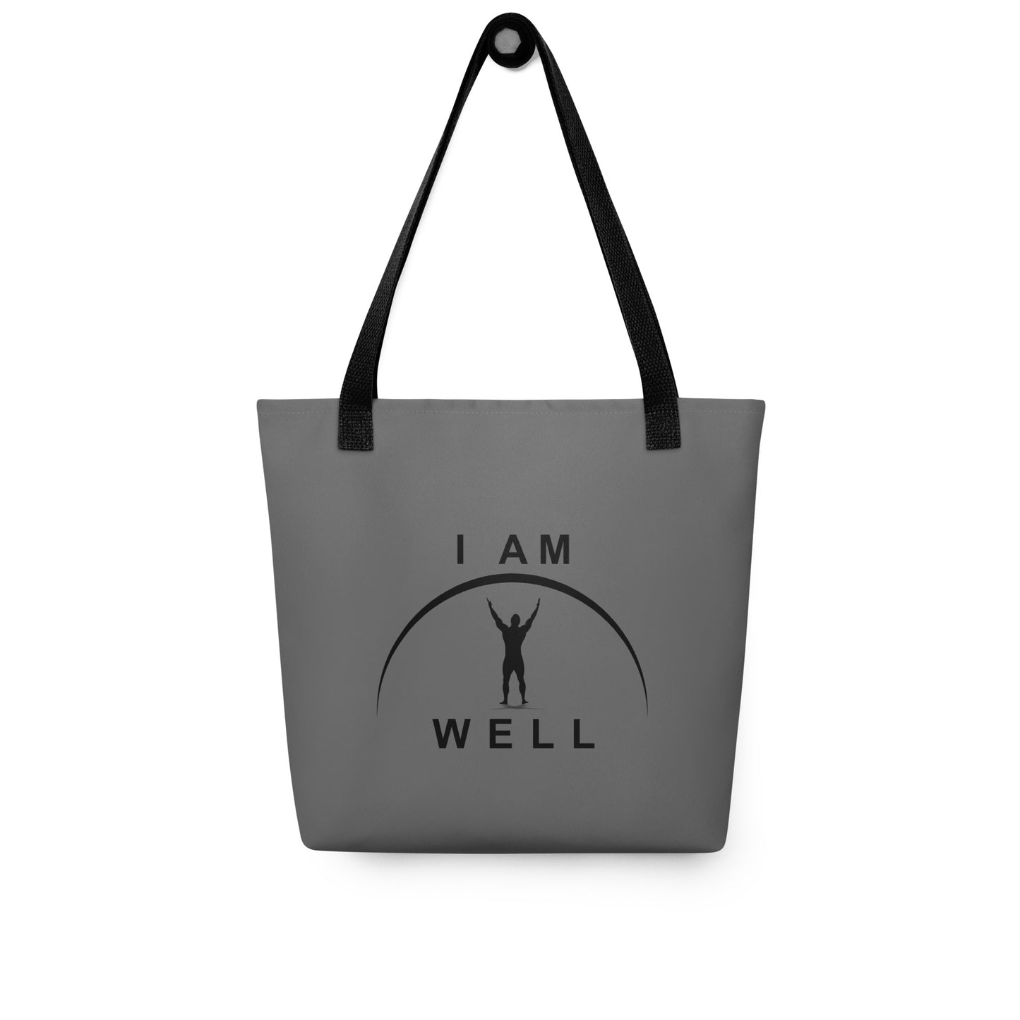 I AM WELL Men's Tote Bag Grey w/ Black Logo